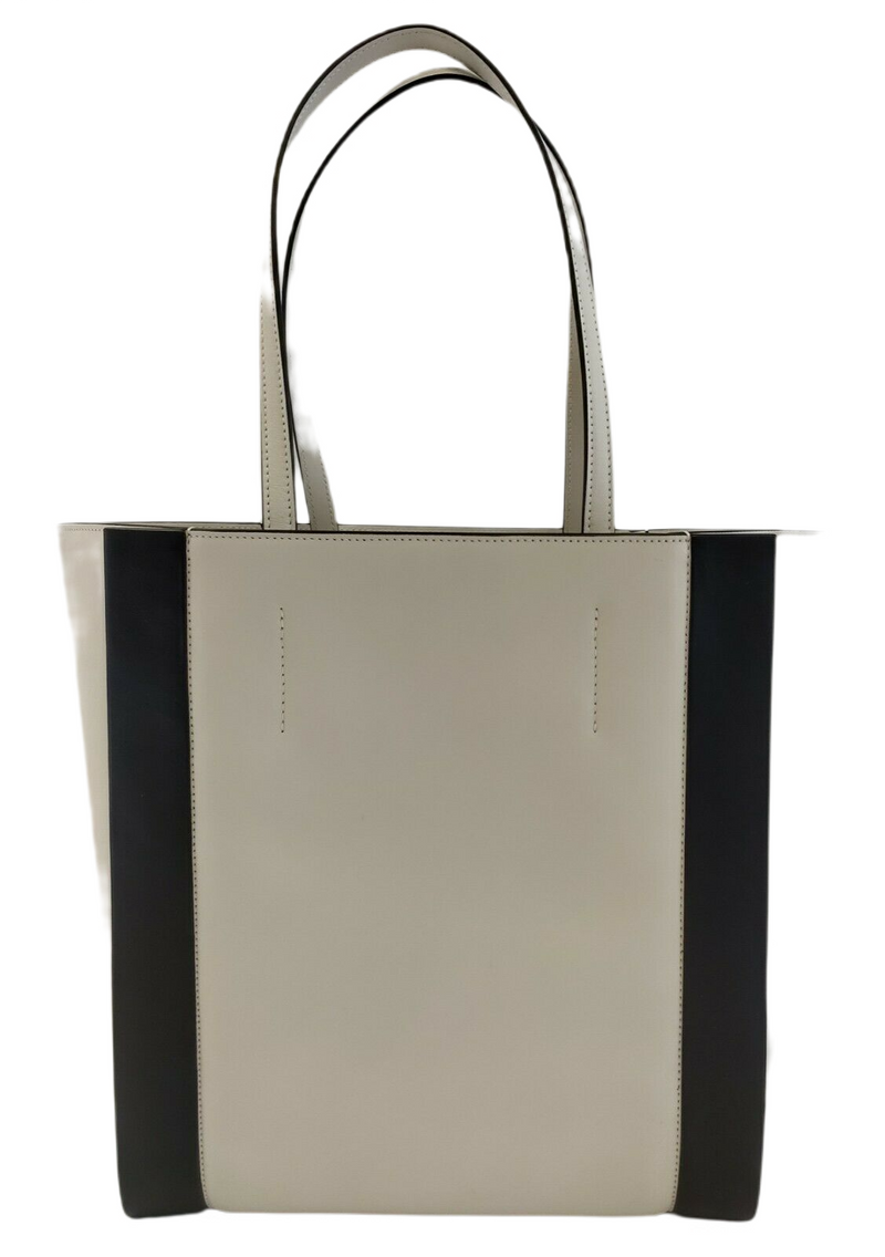 Alexander McQueen Ivory Leather Signature Logo Shopper Tote