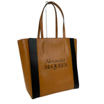 Alexander McQueen Women's Brown Leather Signature Shopper Tote Bag