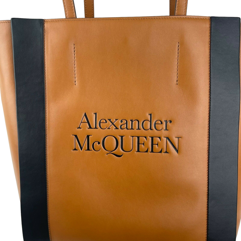Alexander McQueen Women's Brown Leather Signature Shopper Tote Bag