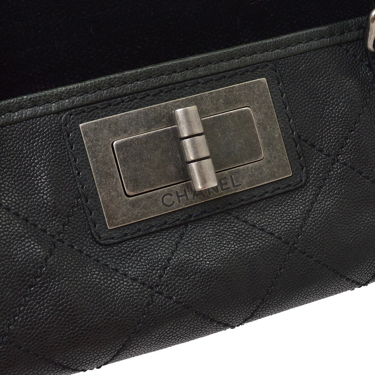 Chanel 2.55 Leather Black Leather Shoulder Bag Bag (Pre-Owned)