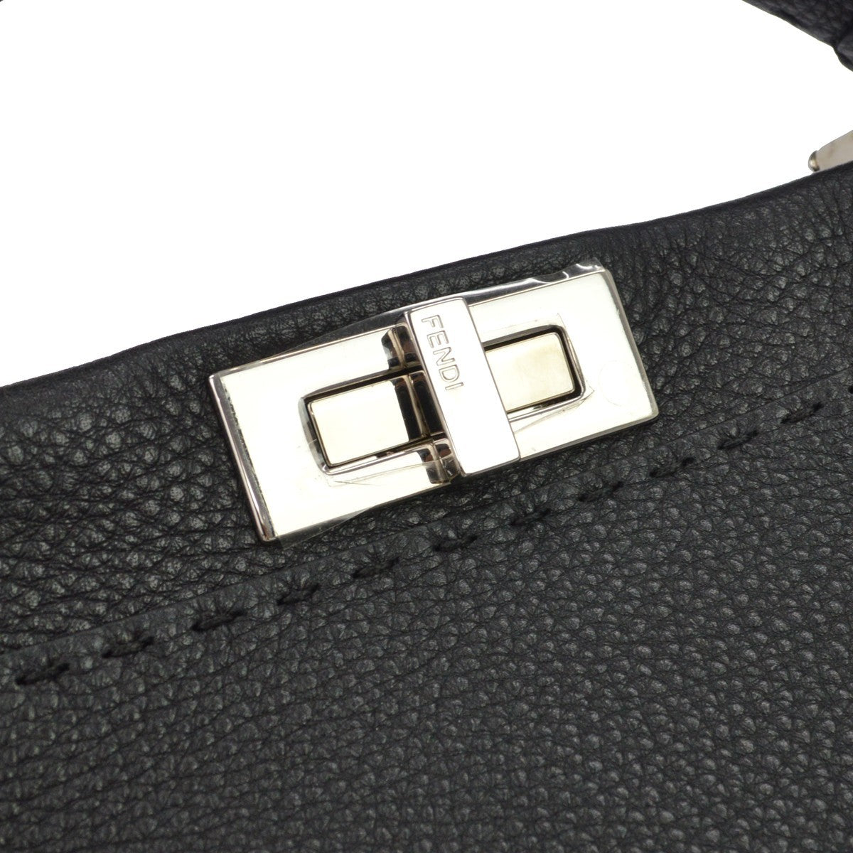 Fendi Selleria Peekaboo Leather Black Leather Handbag (Pre-Owned)