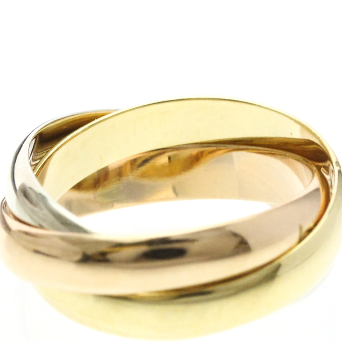 Cartier Trinity 18K Tricolor Gold Gold Gold Ring Jewelry (Pre-Owned)