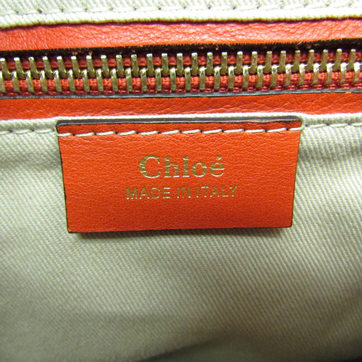 Chloe Faye Leather And Suede Orange Leather Backpack Bag (Pre-Owned)