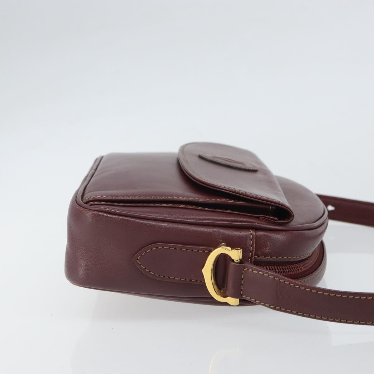 Cartier Must De Cartier Leather Burgundy Leather Shoulder Bag Bag (Pre-Owned)