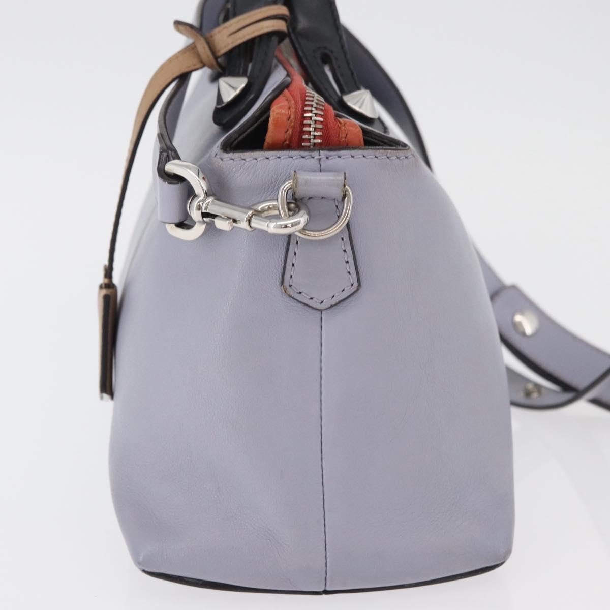 Fendi By The Way Satchel Leather Purple Leather Handbag (Pre-Owned)