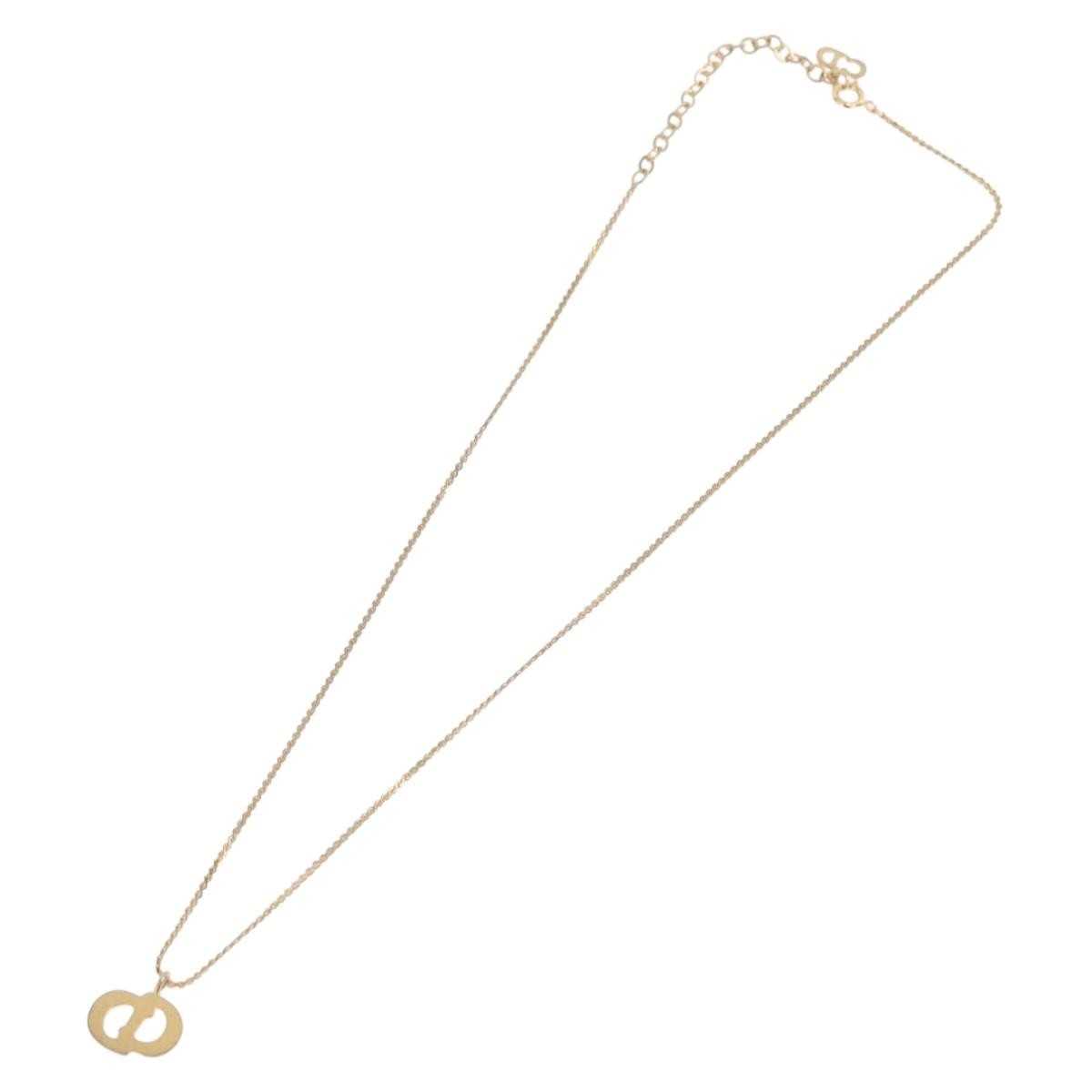 Christian Dior Cd Pendant Metal Gold Metal Necklace Jewelry (Pre-Owned)