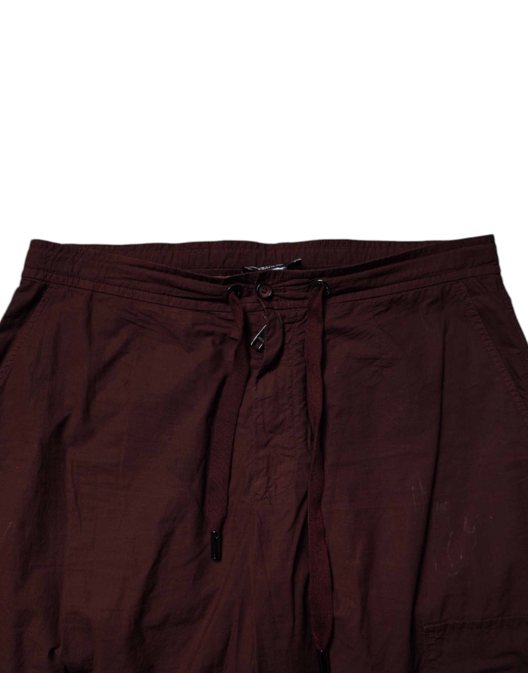Dolce & Gabbana Maroon Cotton Cargo Jogger SweatMen's Men's Pants (Pre-Owned)