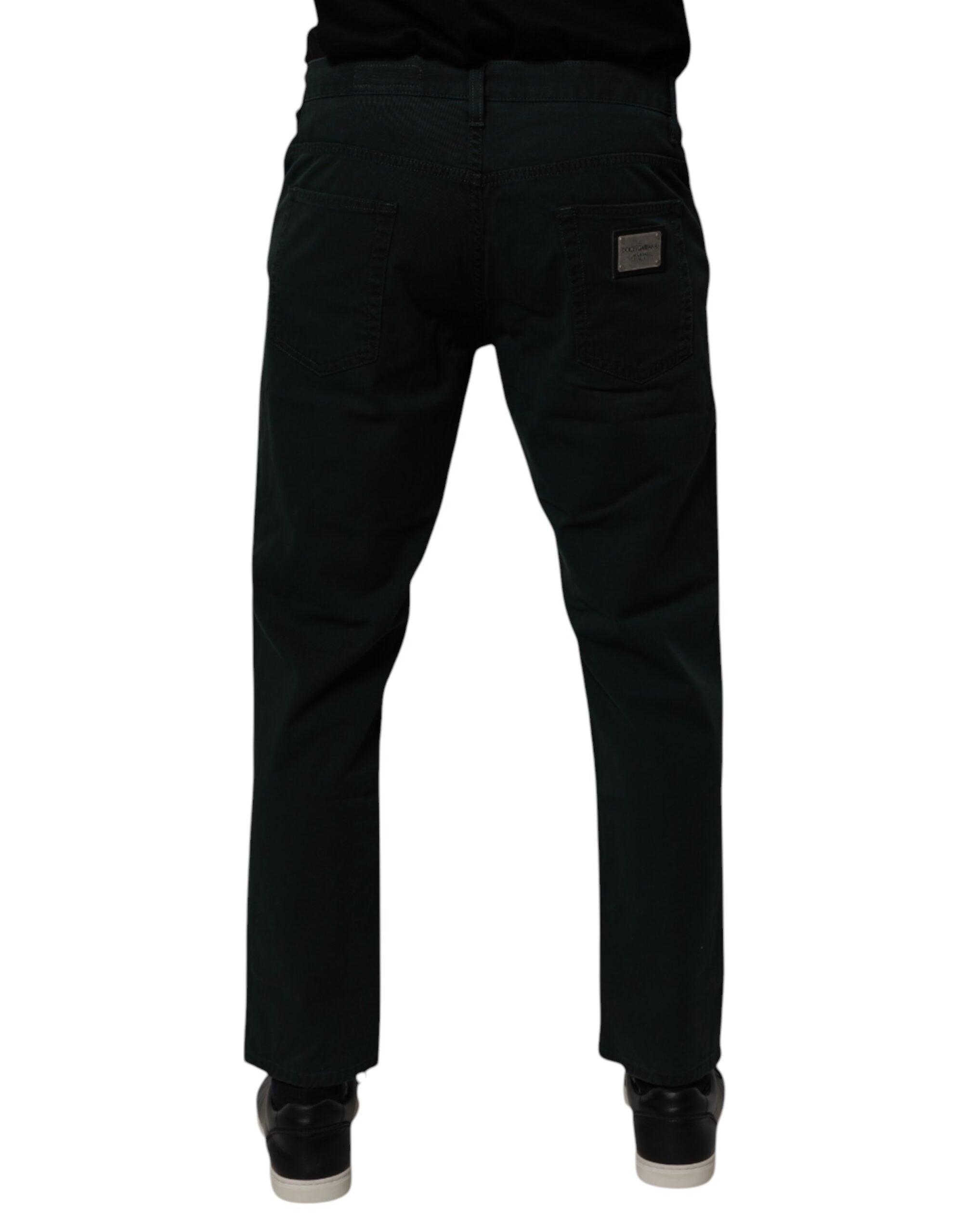 Dolce & Gabbana Dark Green Cotton Loose Men Denim Men's Jeans