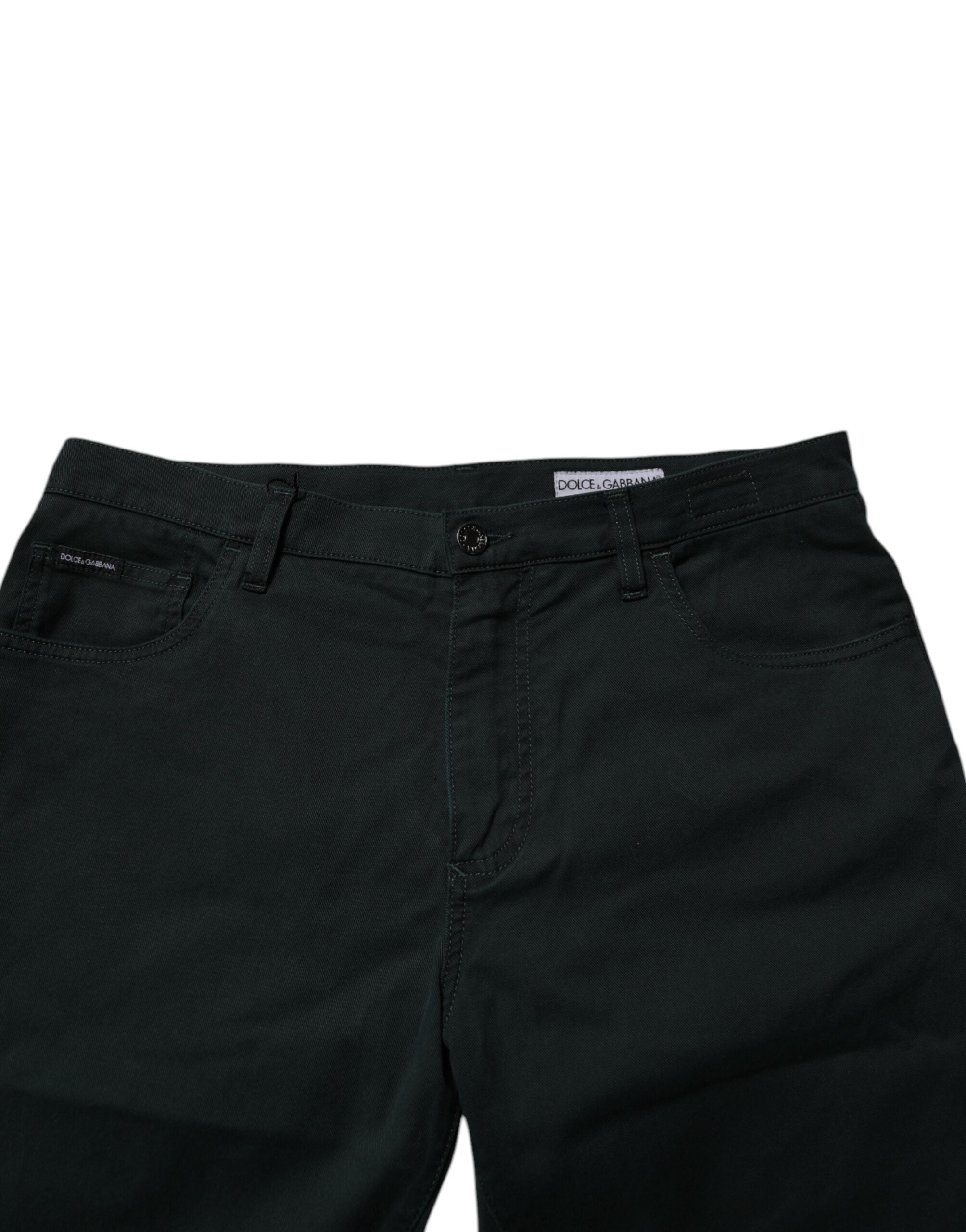 Dolce & Gabbana Dark Green Cotton Loose Men Denim Men's Jeans