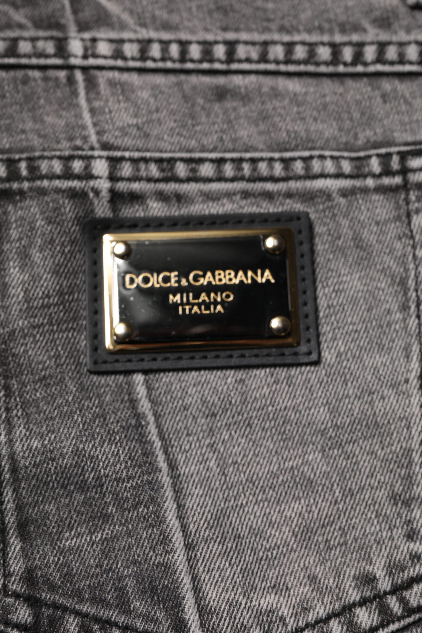 Dolce & Gabbana Two Tone Gray Cotton Denim Men's Jeans