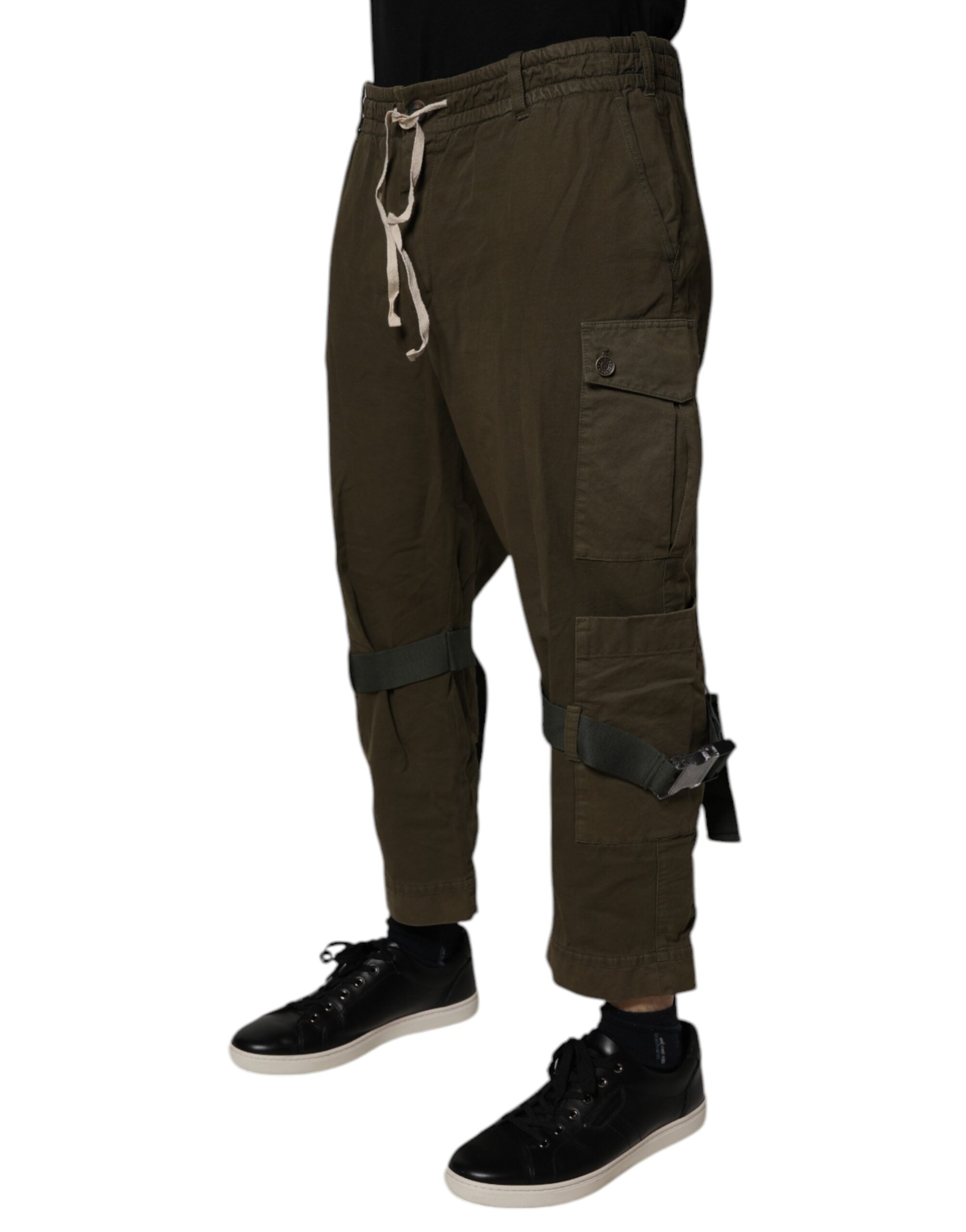 Dolce & Gabbana Brown Cotton Stretch Cargo Men's Pants (Pre-Owned)