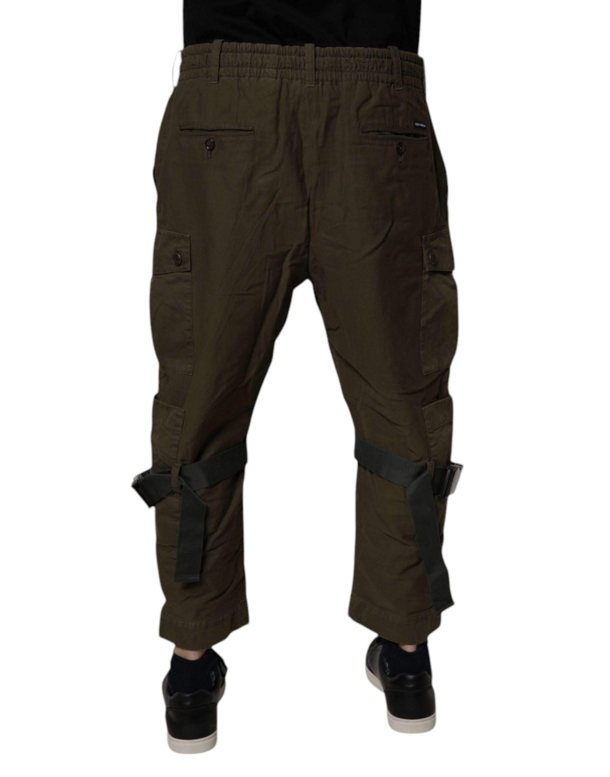 Dolce & Gabbana Brown Cotton Stretch Cargo Men's Pants (Pre-Owned)