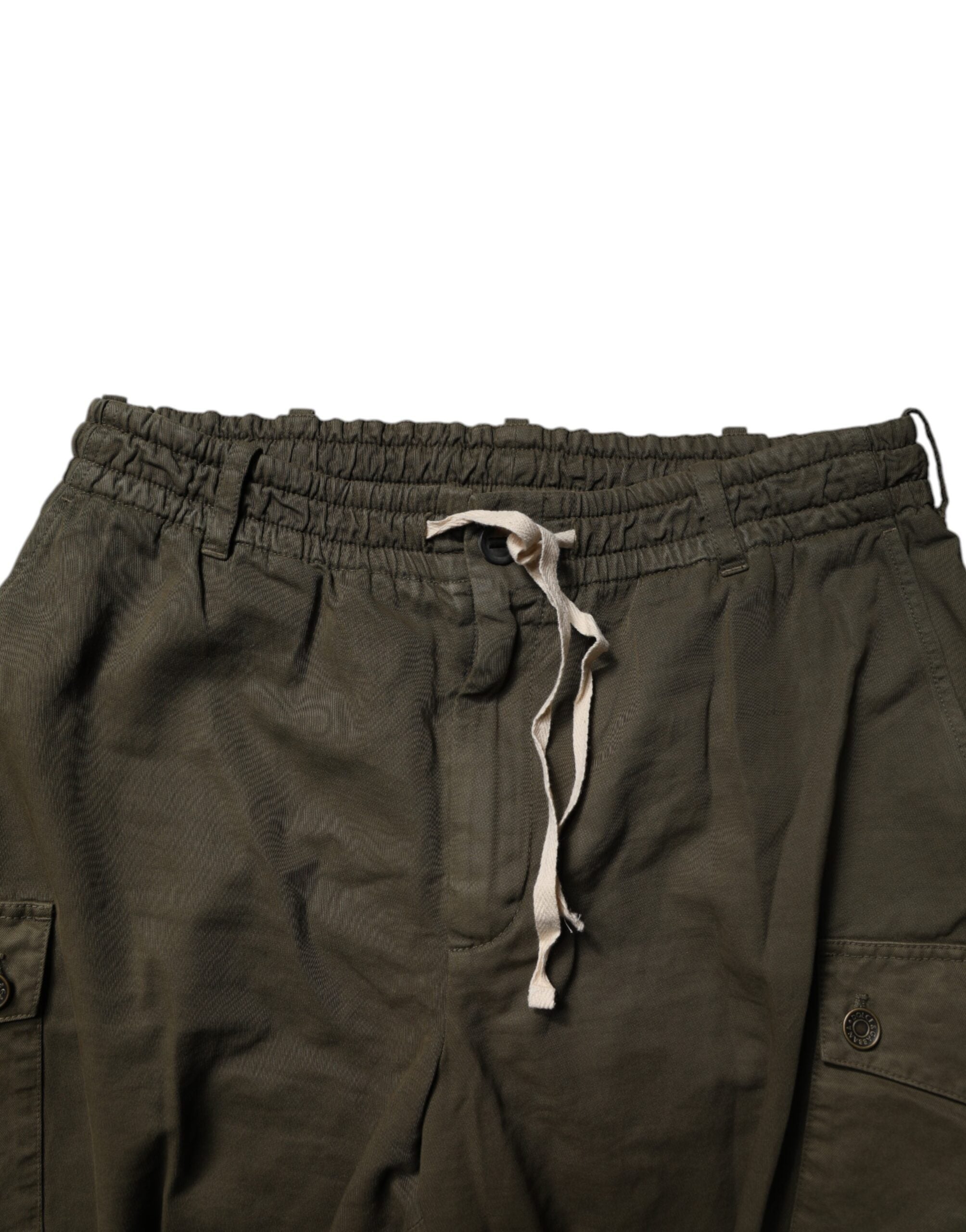 Dolce & Gabbana Brown Cotton Stretch Cargo Men's Pants (Pre-Owned)