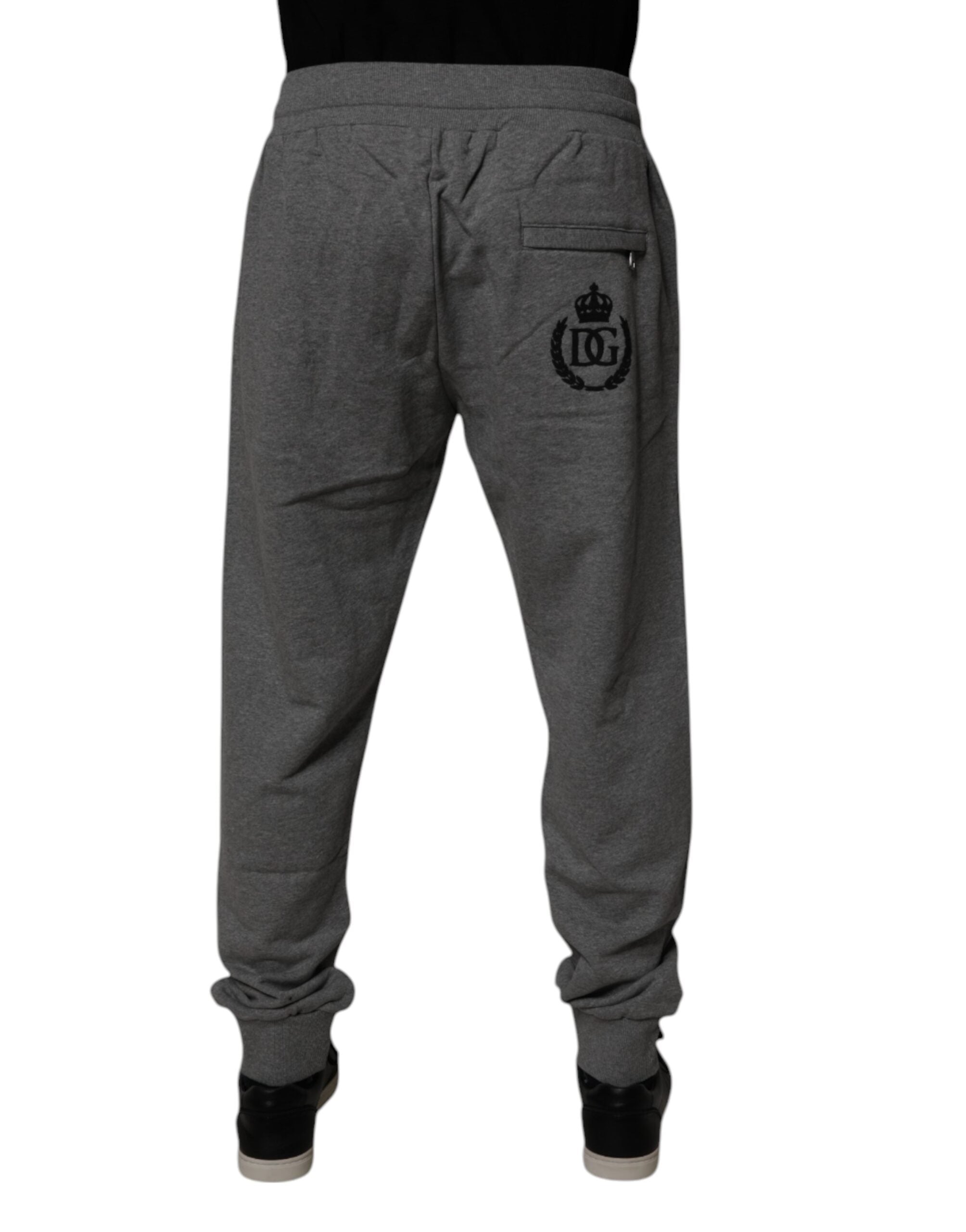 Dolce & Gabbana Gray Logo Cotton Jogger Men SweatMen's Men's Pants