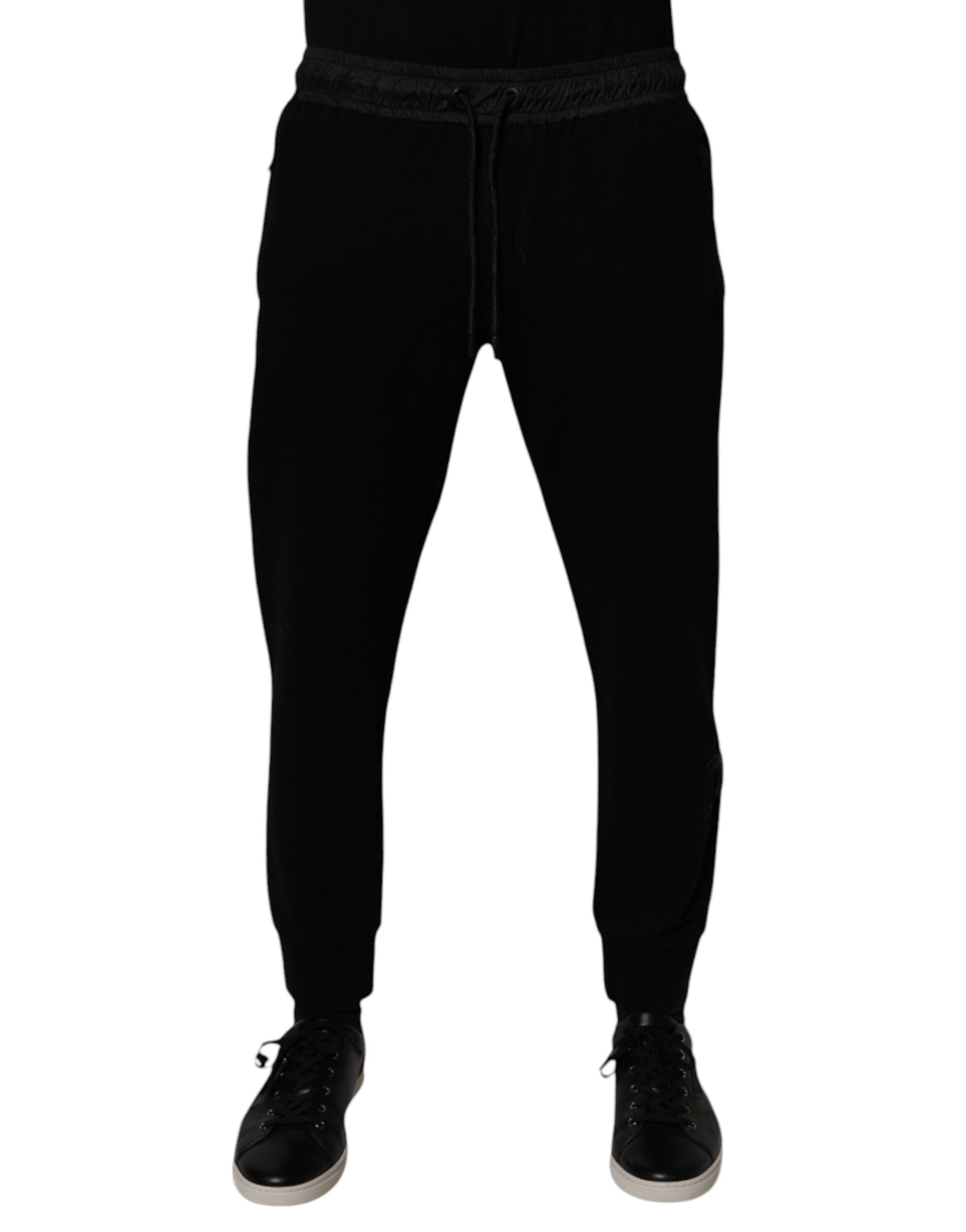 Dolce & Gabbana Black Cotton Blend Men Jogger SweatMen's Men's Pants (Pre-Owned)