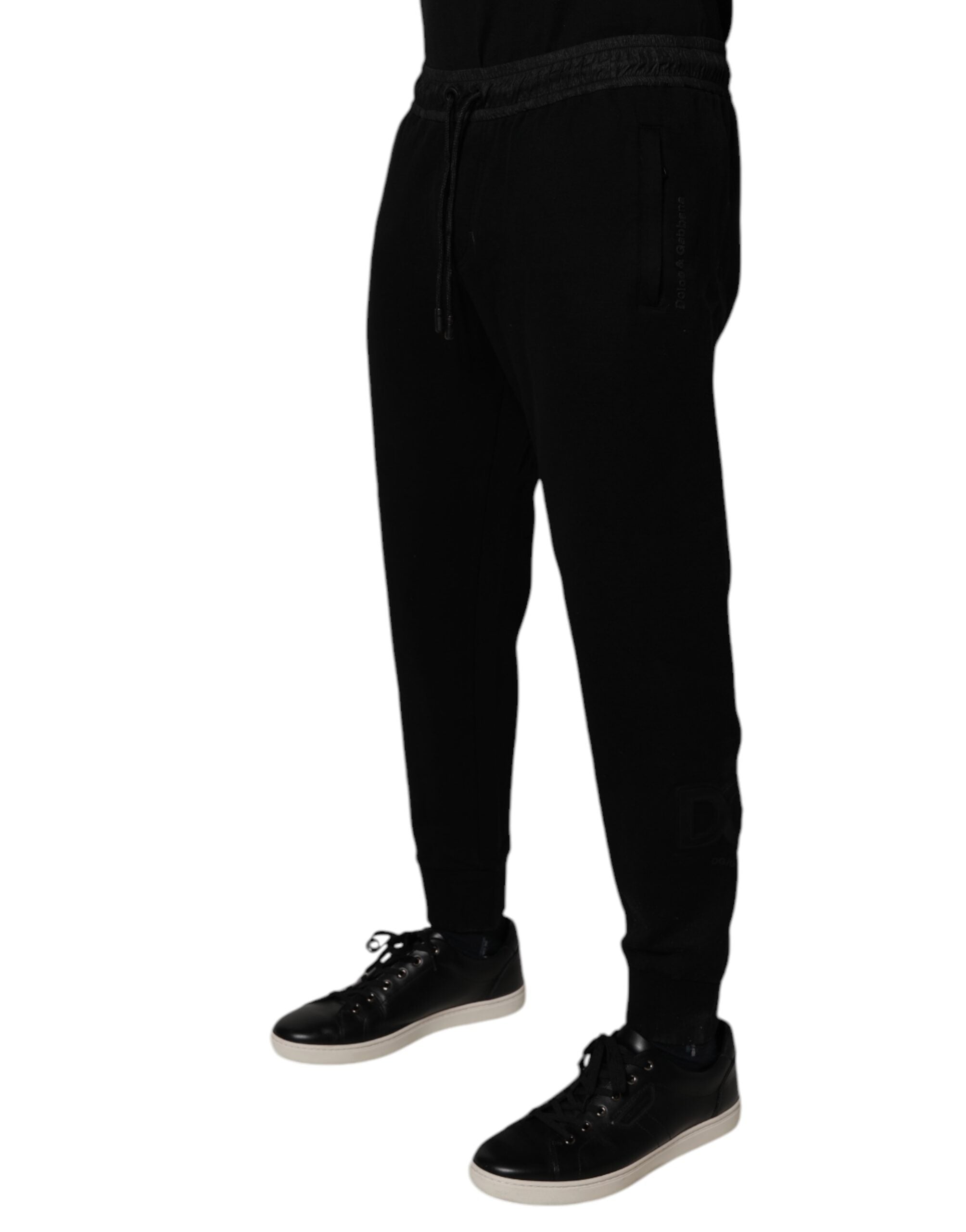 Dolce & Gabbana Black Cotton Blend Men Jogger SweatMen's Men's Pants (Pre-Owned)