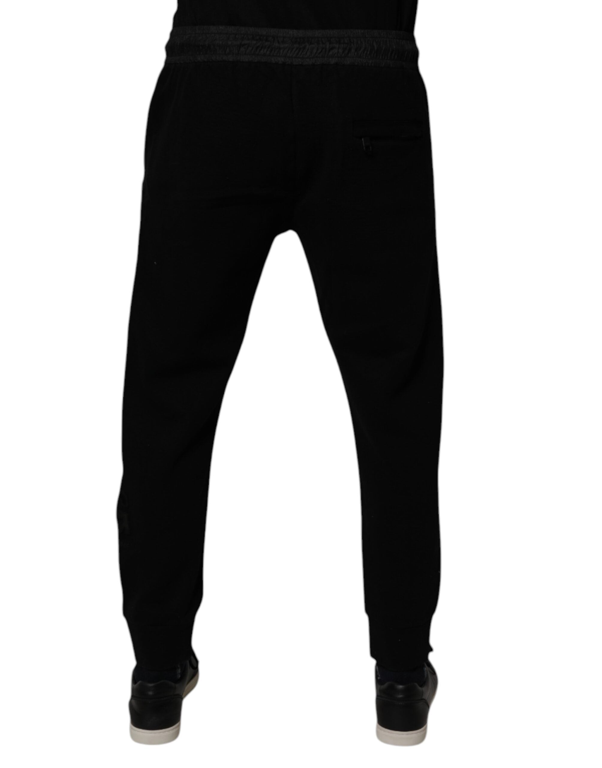 Dolce & Gabbana Black Cotton Blend Men Jogger SweatMen's Men's Pants (Pre-Owned)