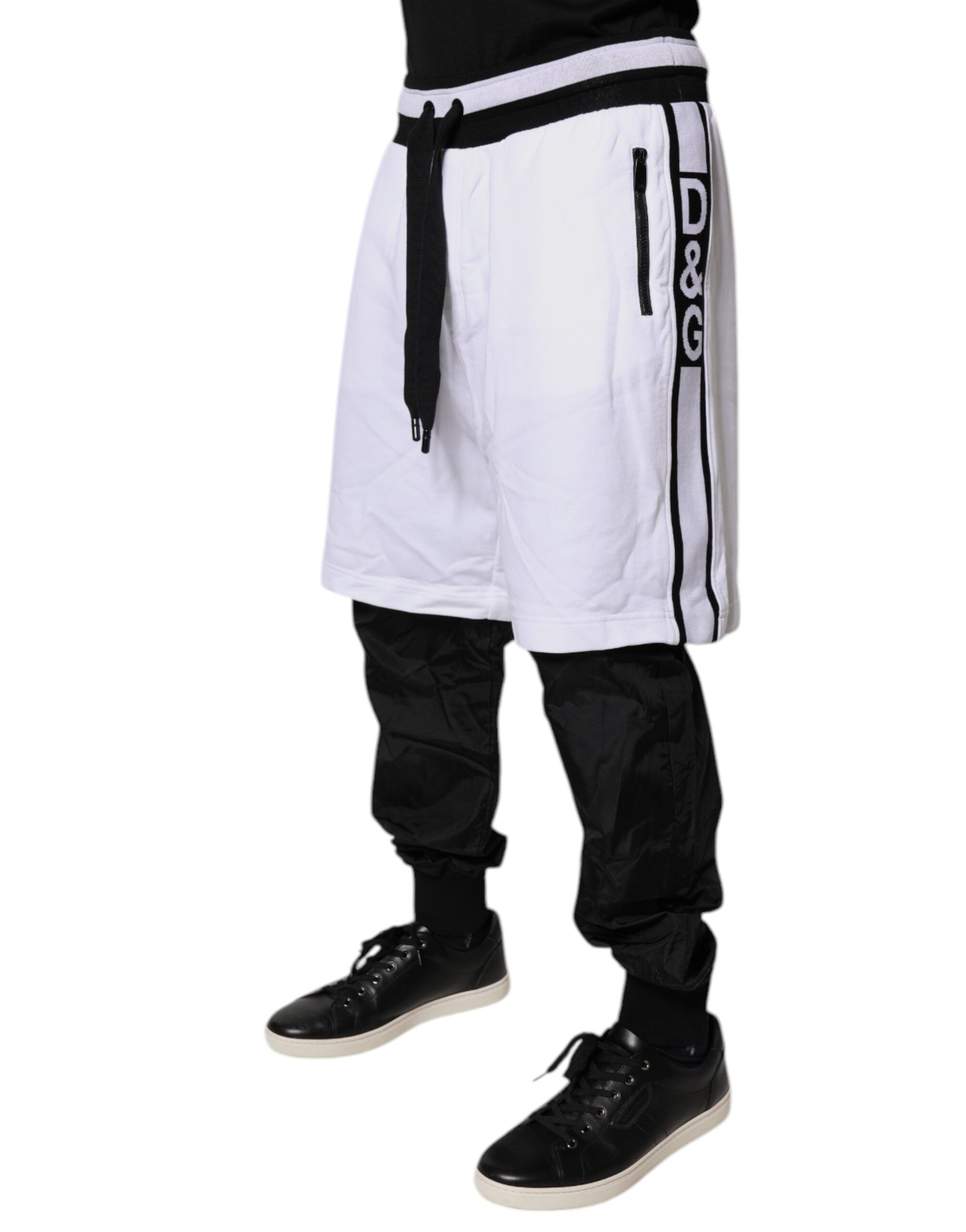 Dolce & Gabbana Black White Cotton Layered SweatMen's Men's Pants