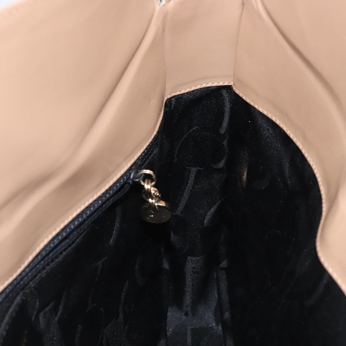 Salvatore Ferragamo Gancini Leather Beige Leather Shoulder Bag Bag (Pre-Owned)