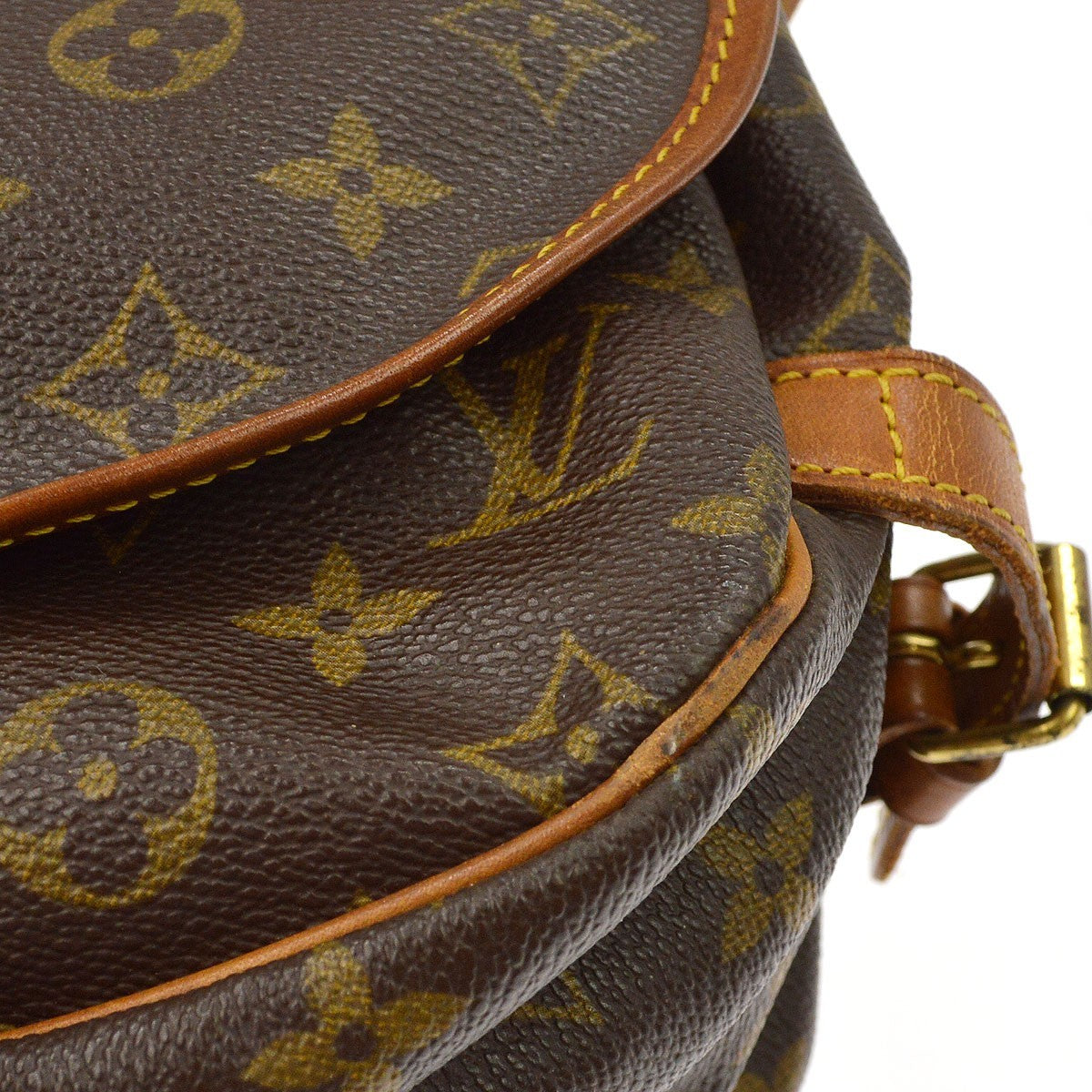 Louis Vuitton Saumur Monogram Canvas Brown Canvas Shoulder Bag Bag (Pre-Owned)