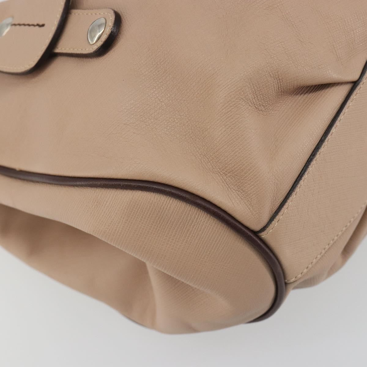 Salvatore Ferragamo Gancini Leather Beige Leather Crossbody Bag Bag (Pre-Owned)