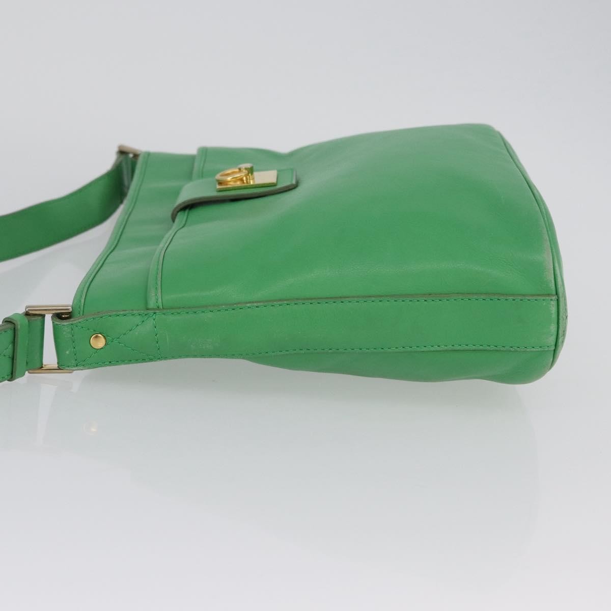 Celine Vintage Leather Green Leather Shoulder Bag Bag (Pre-Owned)