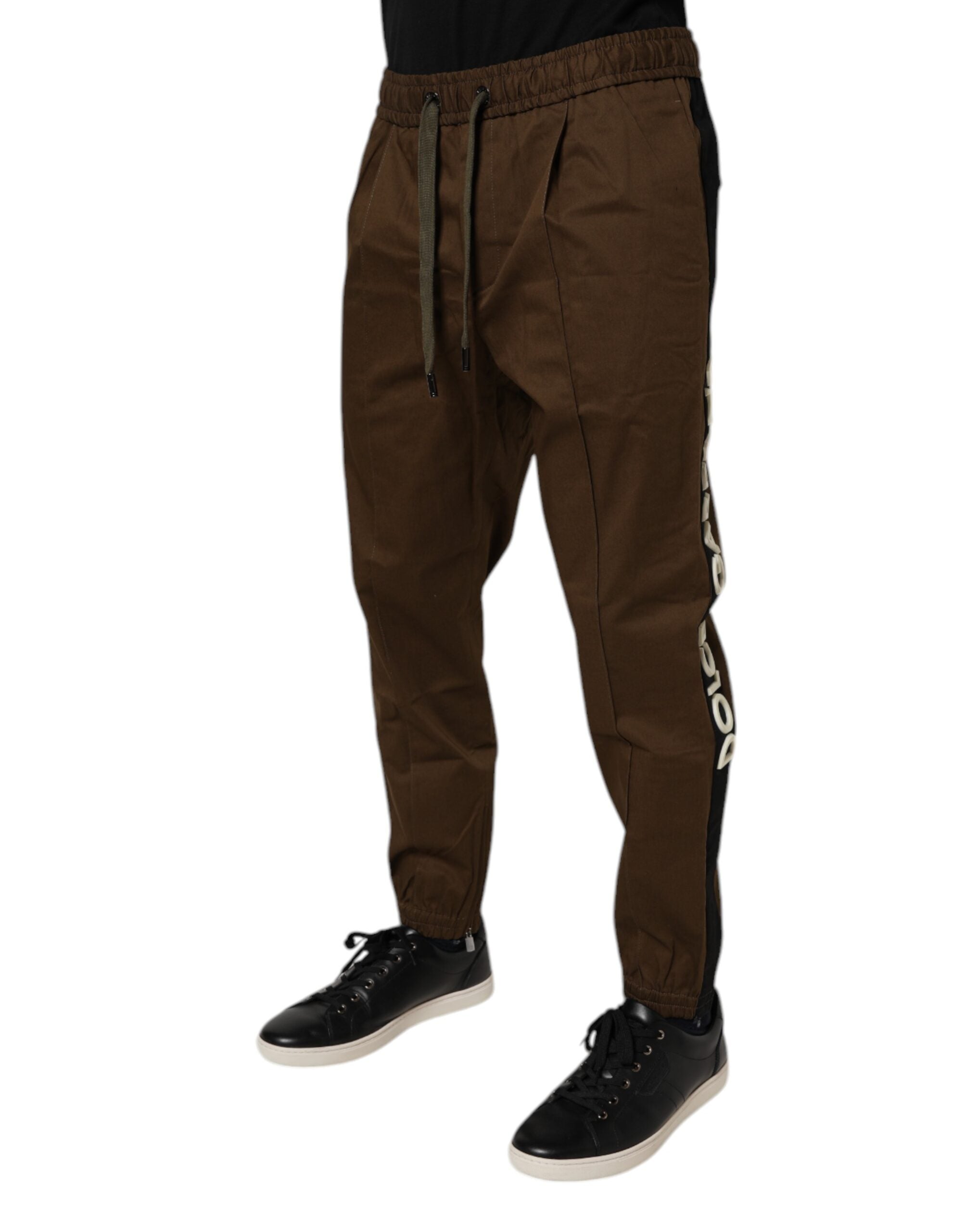 Dolce & Gabbana Brown Cotton Stretch Jogger SweatMen's Men's Pants