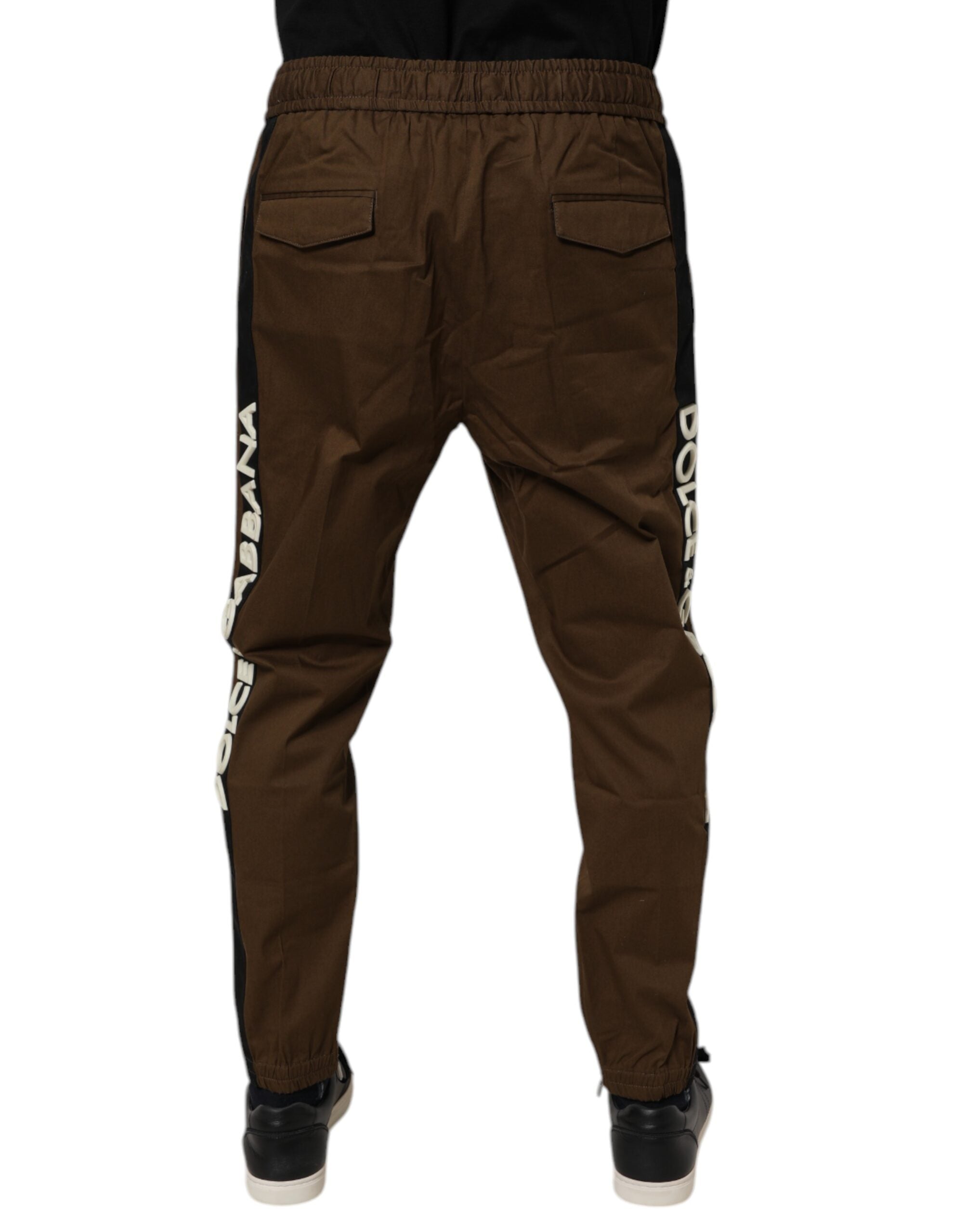 Dolce & Gabbana Brown Cotton Stretch Jogger SweatMen's Men's Pants