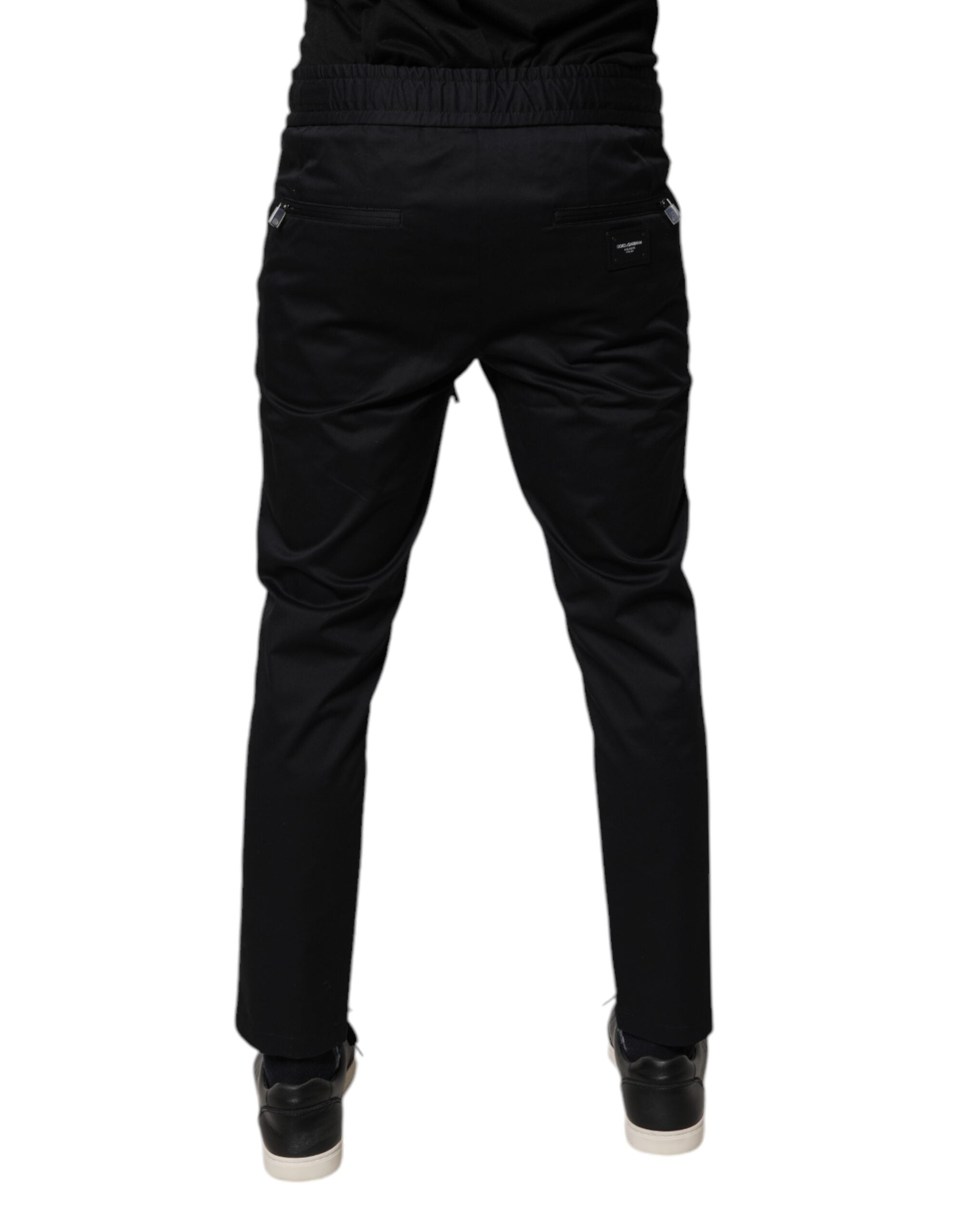 Dolce & Gabbana Dark Blue Cotton Men Jogger SweatMen's Men's Pants