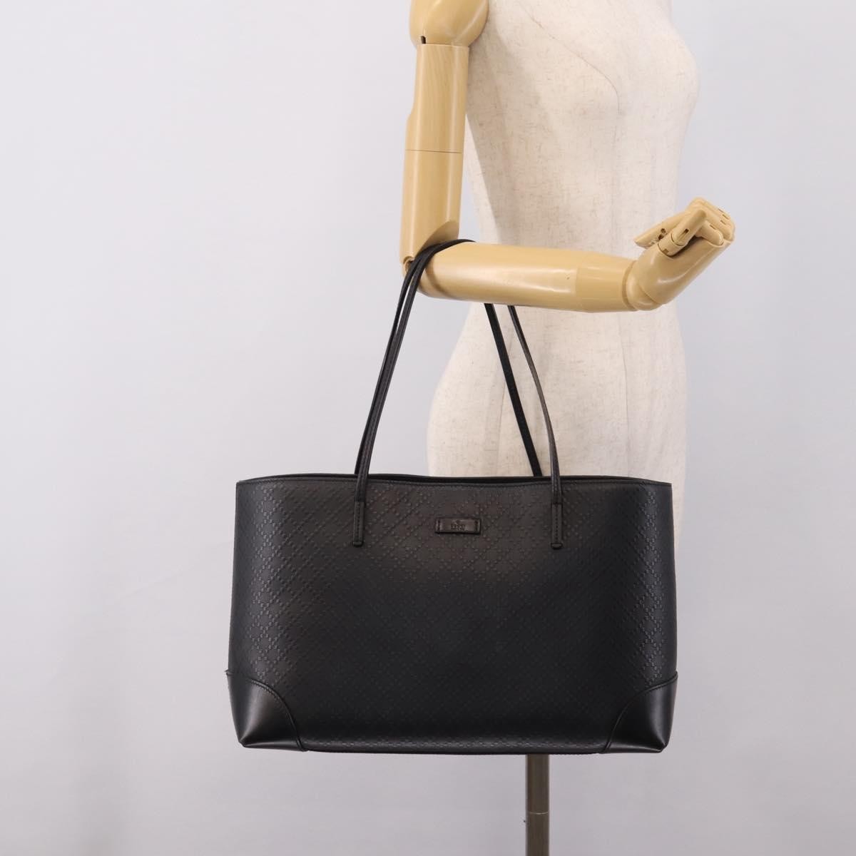 Gucci Bright Diamante Leather Black Leather Tote Bag Bag (Pre-Owned)
