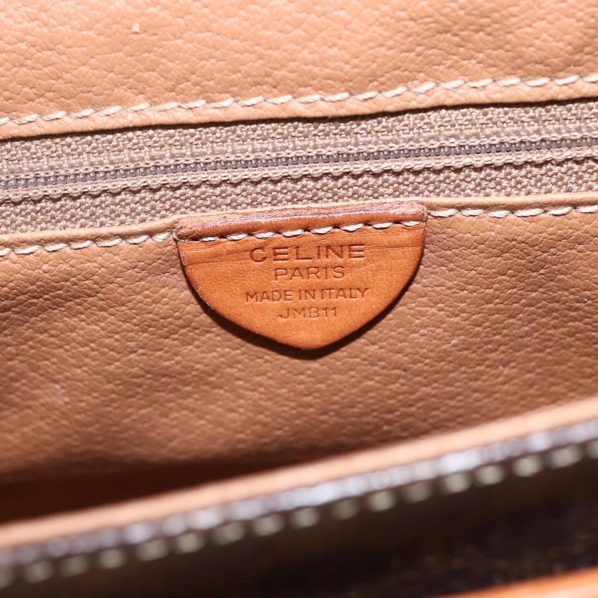 Celine Vintage Macadam Canvas And Leather Brown Canvas Shoulder Bag Bag (Pre-Owned)