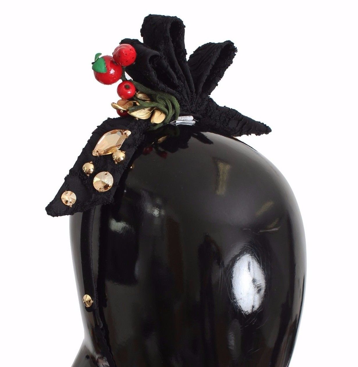 Dolce & Gabbana Diadem Headband Tiara Berry Fruit Crystal Bow Women's Hair