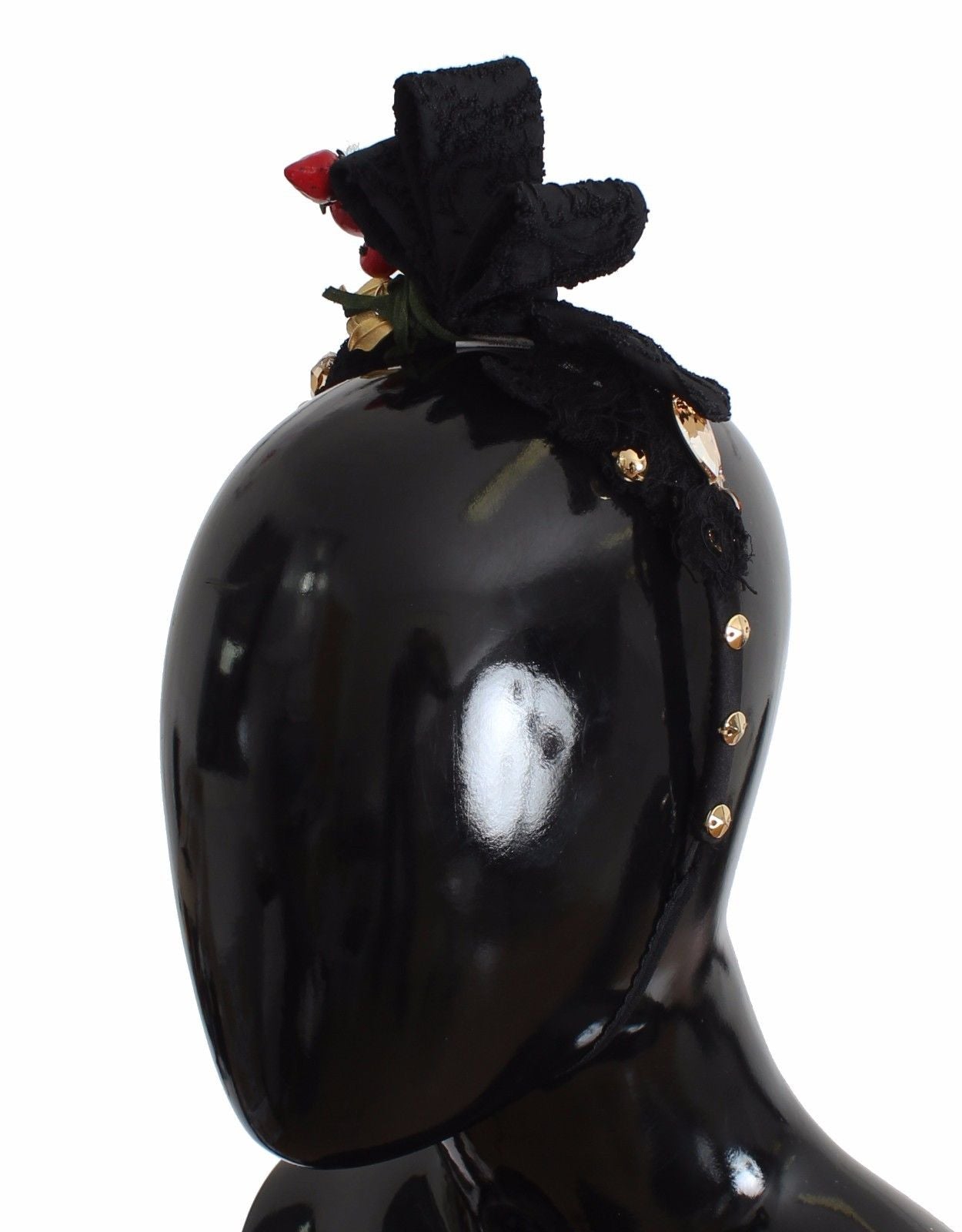 Dolce & Gabbana Diadem Headband Tiara Berry Fruit Crystal Bow Women's Hair