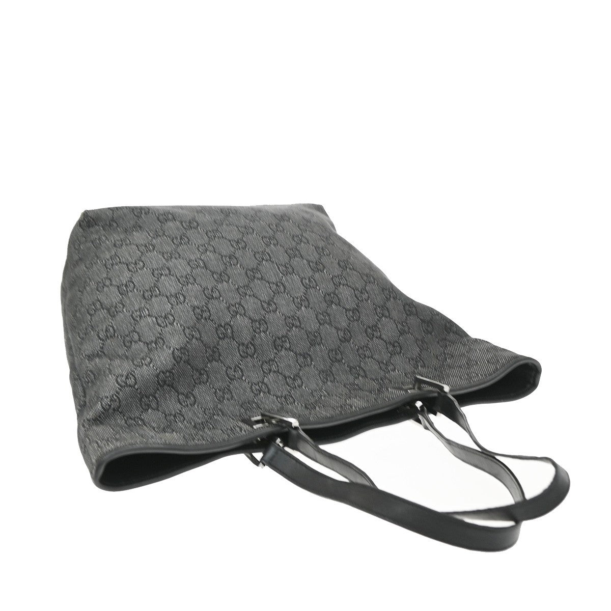 Gucci Vertical Tote Gg Canvas Black Canvas Tote Bag Bag (Pre-Owned)