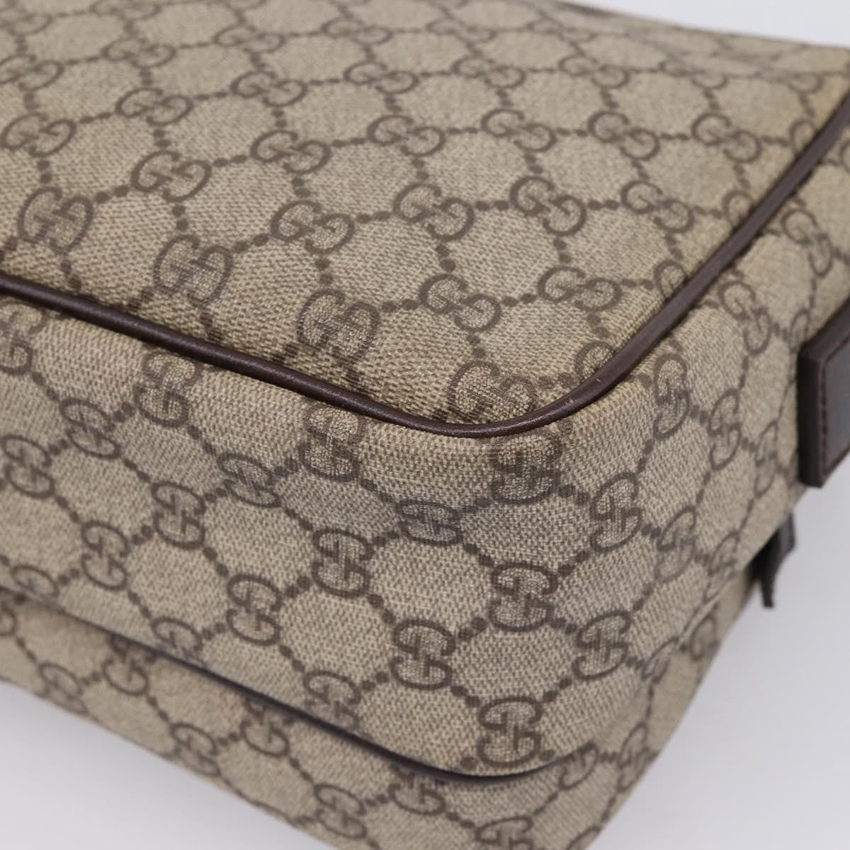 Gucci Front Zip Pocket Messenger Gg Coated Canvas Beige Canvas Shoulder Bag Bag (Pre-Owned)
