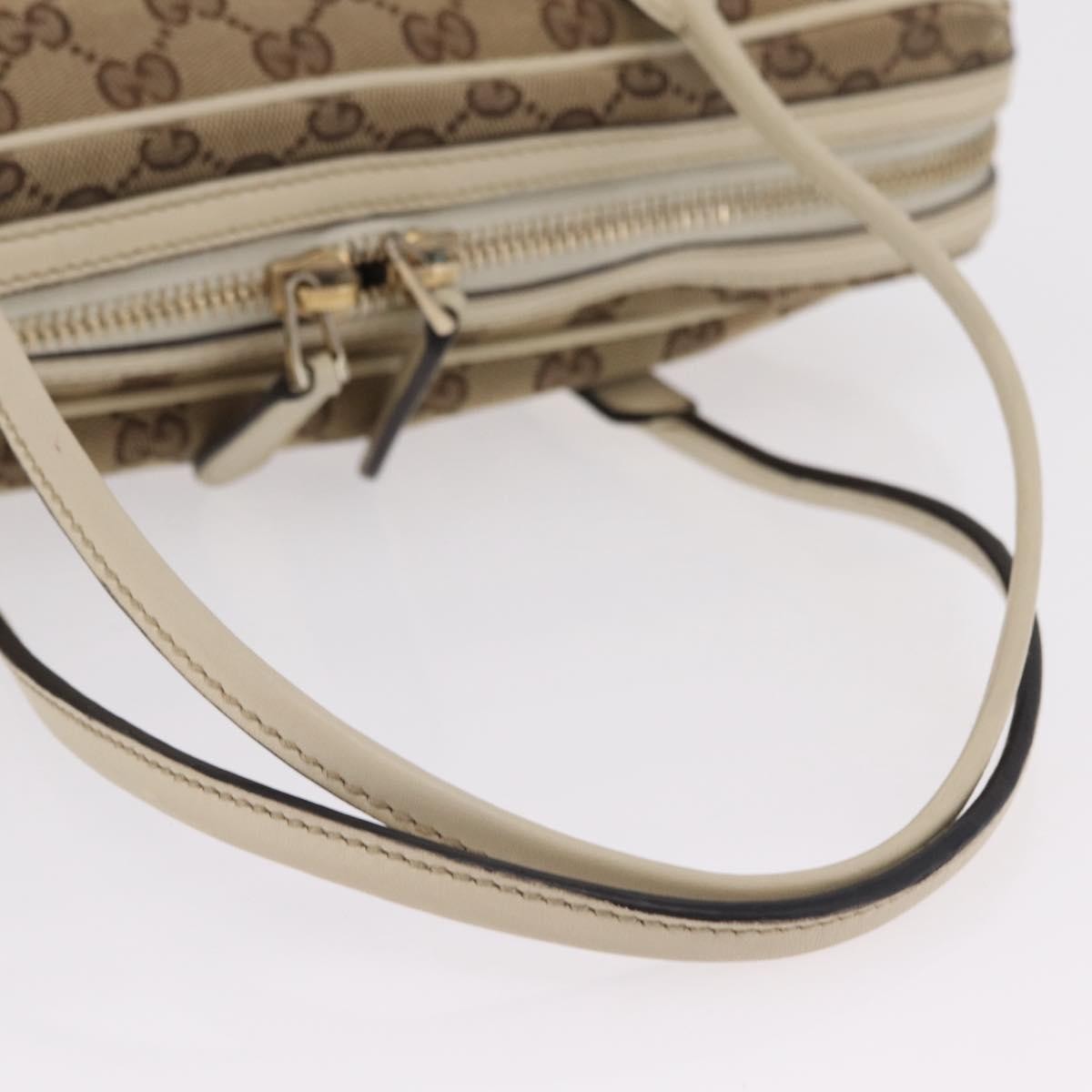 Gucci New Britt Boston Gg Canvas Beige Canvas Handbag (Pre-Owned)