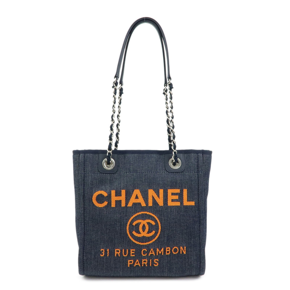 Chanel Deauville Denim Blue Denim_Jeans Tote Bag Bag (Pre-Owned)