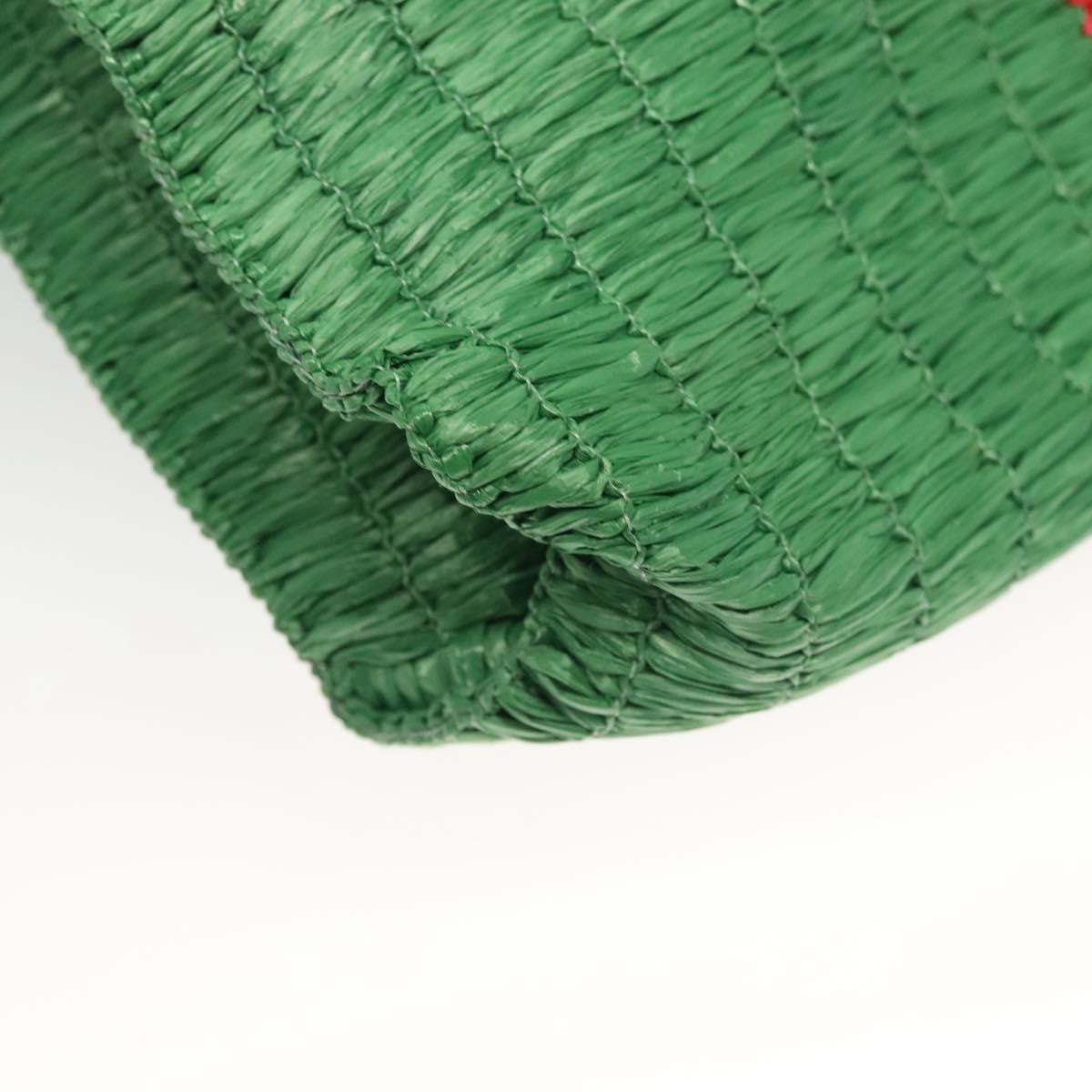 Gucci Cestino Woven Raffia Green Wicker Tote Bag Bag (Pre-Owned)