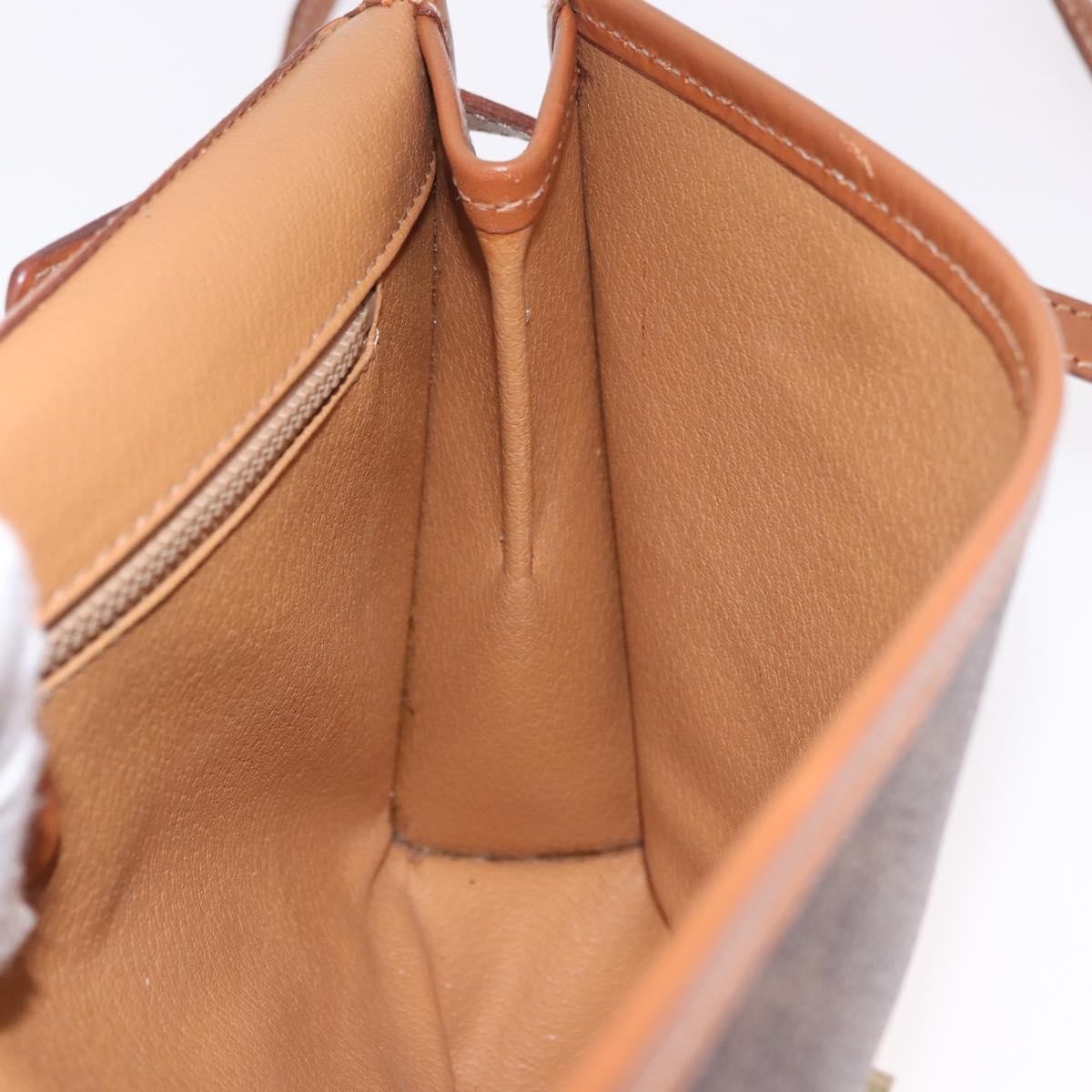 Celine Vintage Macadam Canvas And Leather Brown Canvas Shoulder Bag Bag (Pre-Owned)