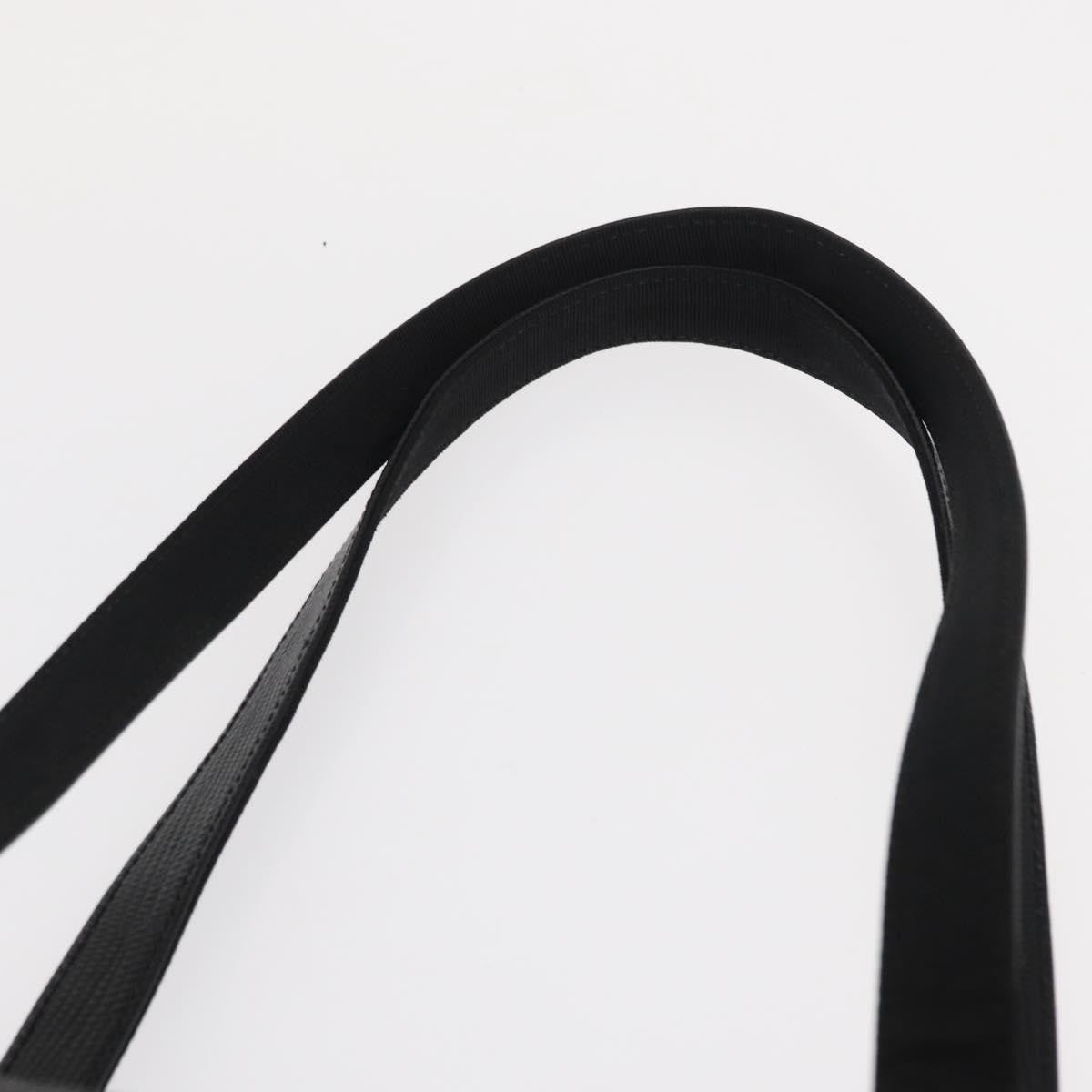 Salvatore Ferragamo Vintage Vara Bow Tote Lizard Embossed Leather Black Leather Tote Bag Bag (Pre-Owned)