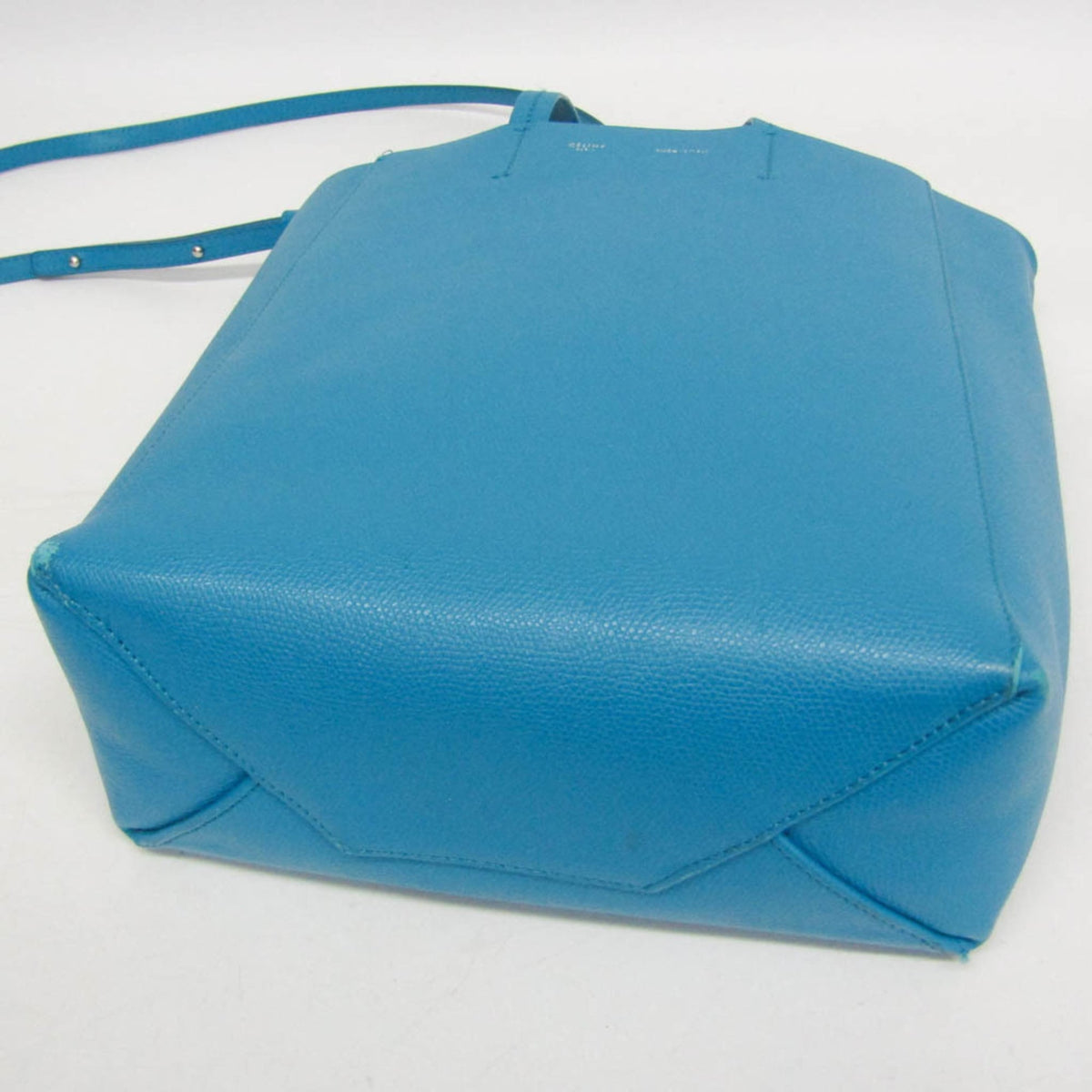 Celine Vertical Cabas All Over Logo Print Leather Blue Leather Tote Bag Bag (Pre-Owned)