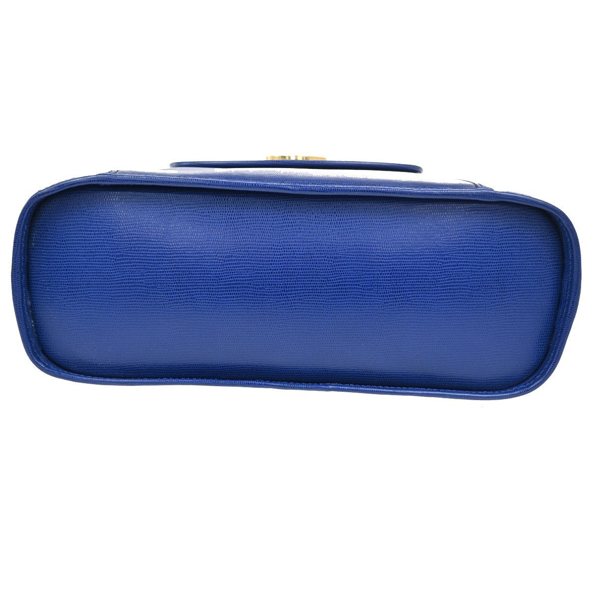 Celine Vintage Circle Logo Leather Blue Leather Handbag (Pre-Owned)