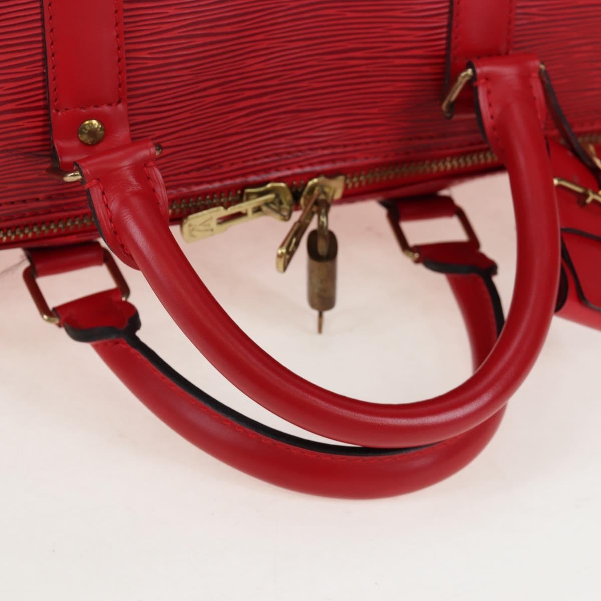 Louis Vuitton Keepall Epi Red Leather Travel Bag Bag (Pre-Owned)
