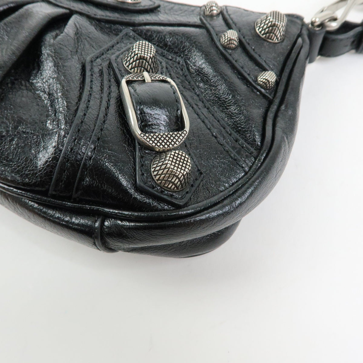 Balenciaga Le Cagole Giant Studs Chain Leather Black Leather Shoulder Bag Bag (Pre-Owned)