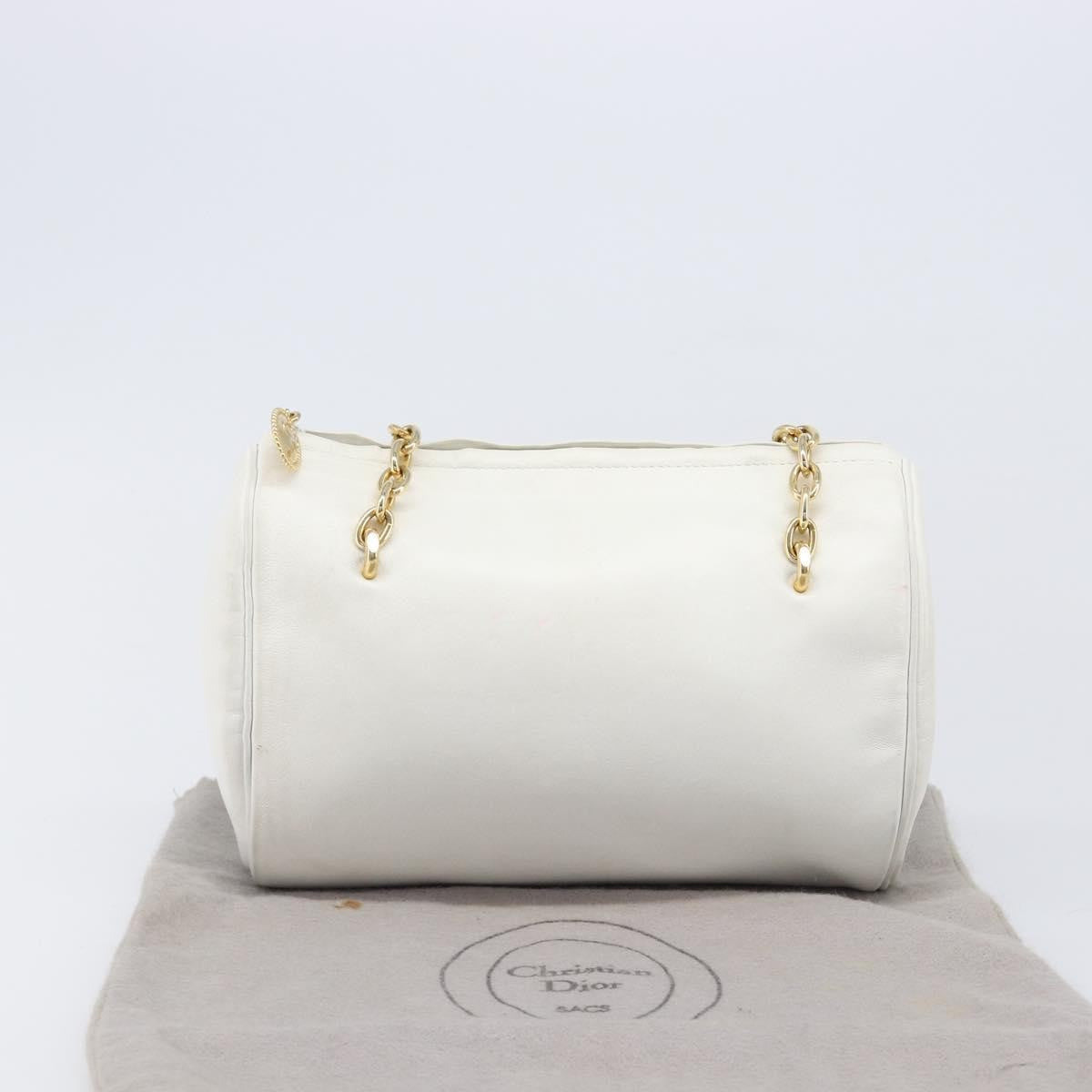 Christian Dior Shoulder Leather White Leather Shoulder Bag Bag (Pre-Owned)