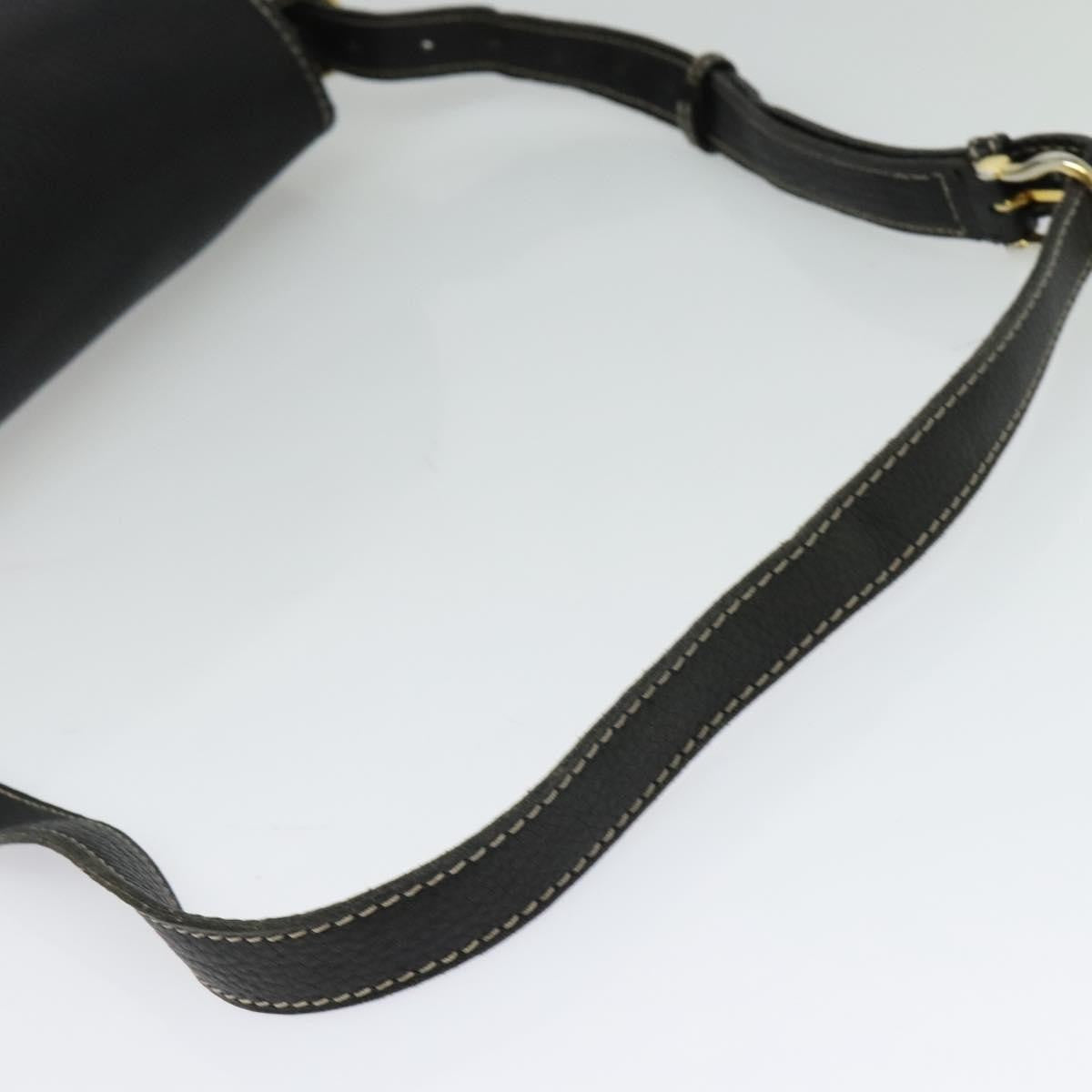 Celine Vintage Leather Black Leather Shoulder Bag Bag (Pre-Owned)