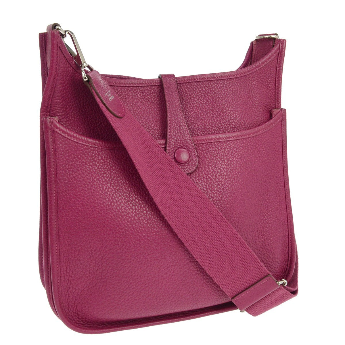 Hermes Evelyne Bag Gen Iii Clemence Pink Leather Handbag (Pre-Owned)