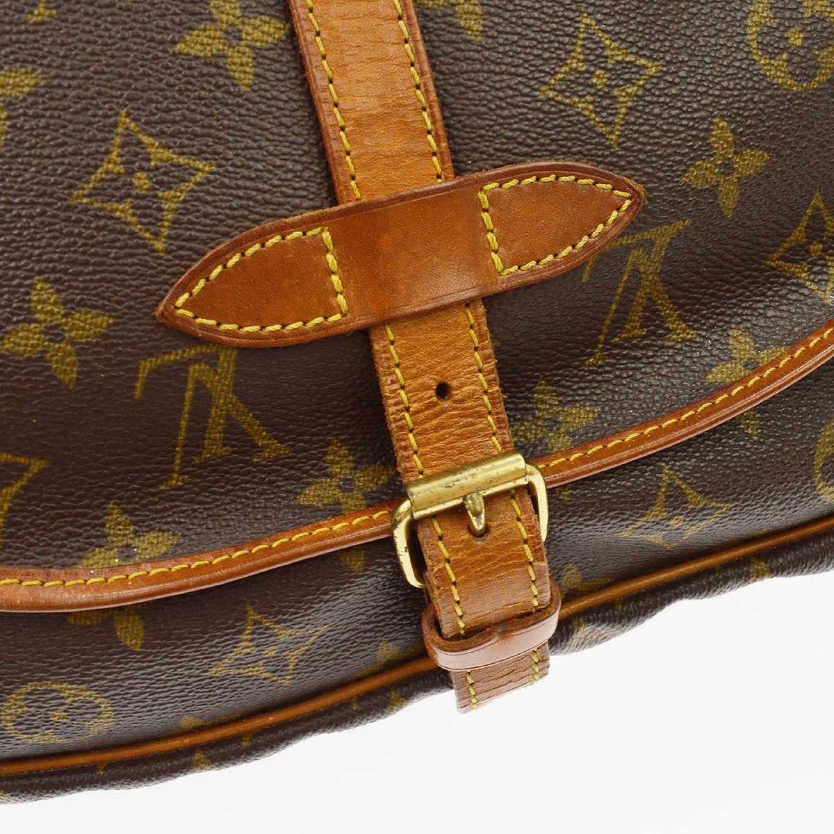 Louis Vuitton Saumur Monogram Canvas Brown Canvas Shoulder Bag Bag (Pre-Owned)