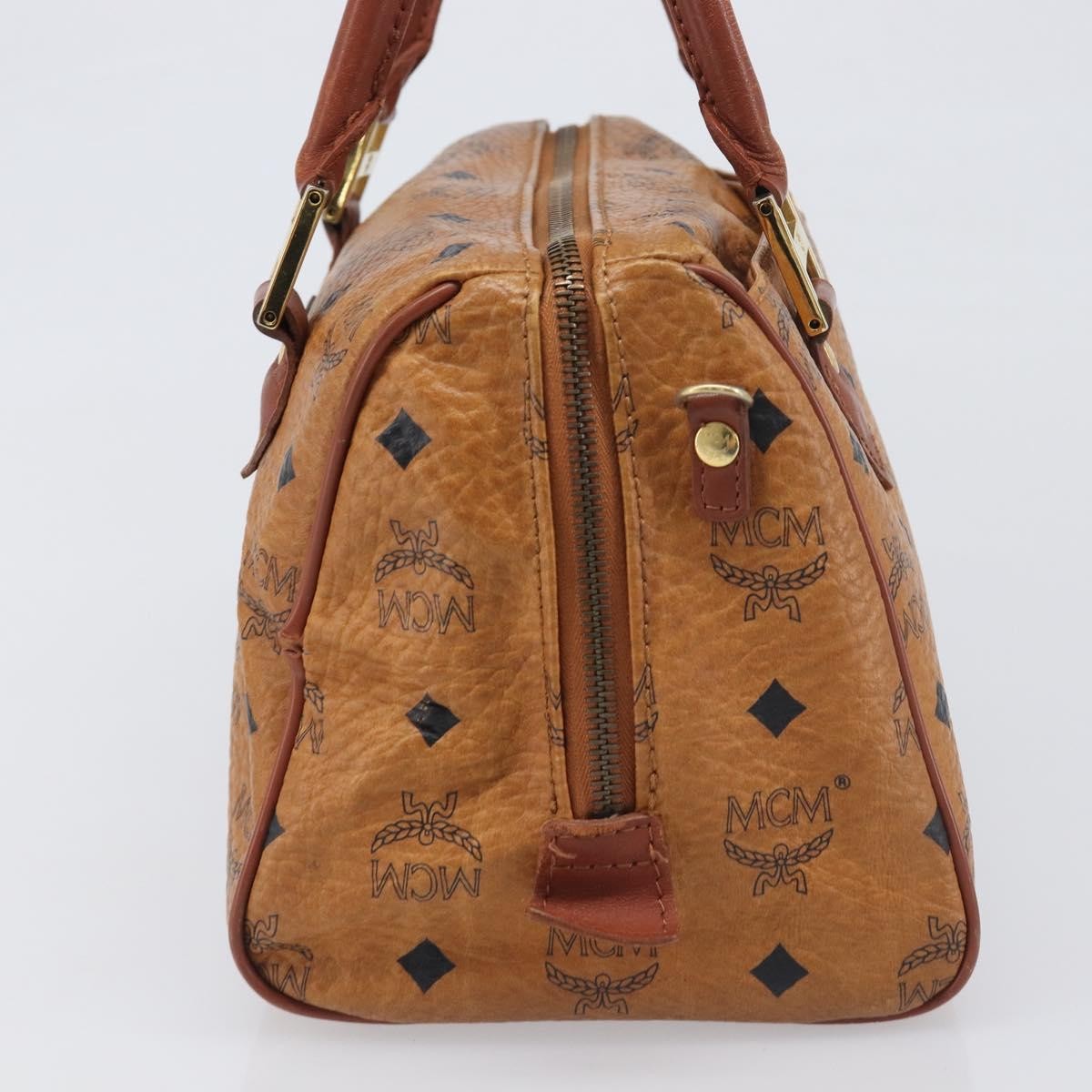 MCM Visetos Logogramme Leather Brown Leather Handbag (Pre-Owned)