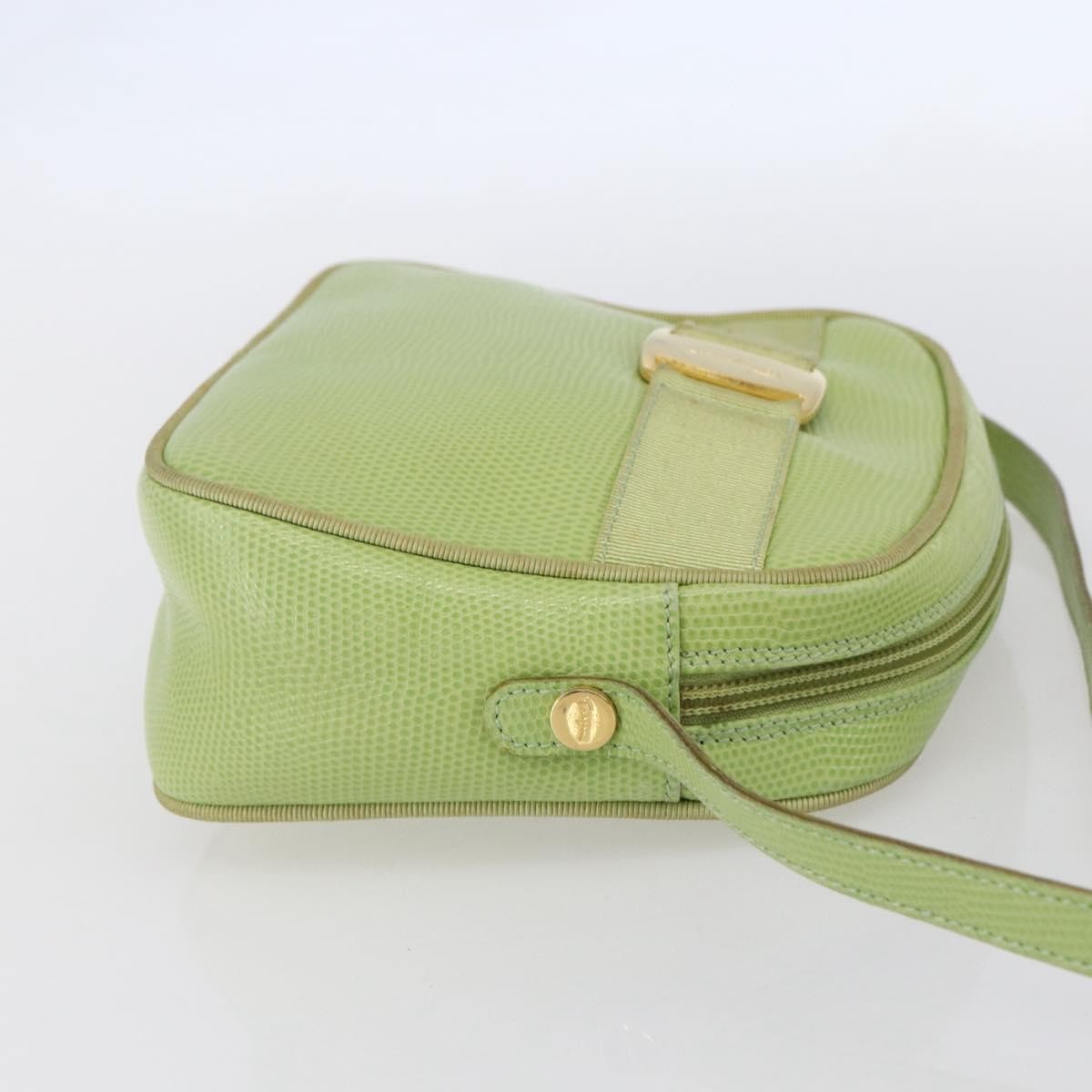 Salvatore Ferragamo Vara Bow Camera Leather Green Leather Shoulder Bag Bag (Pre-Owned)